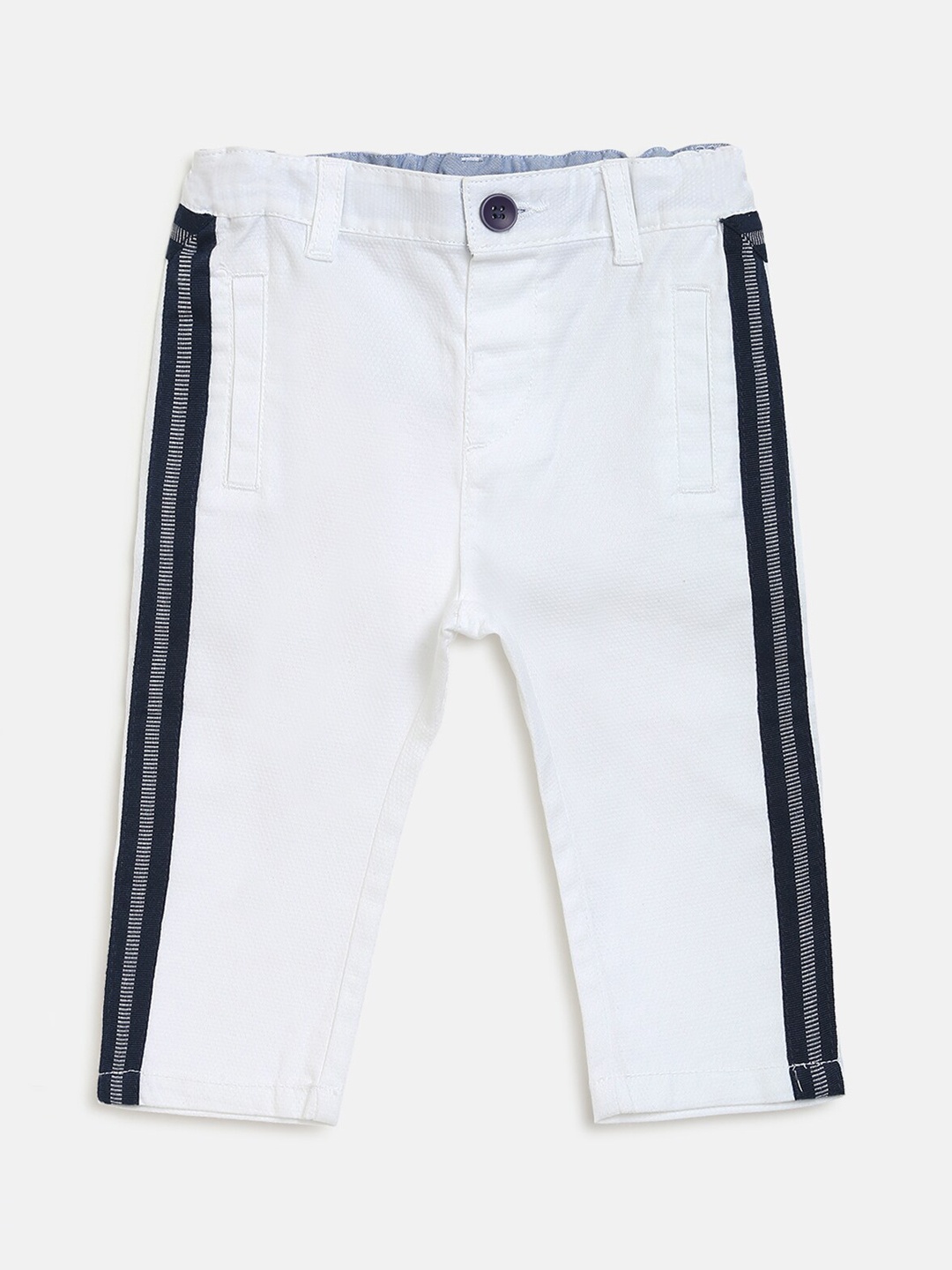 

Chicco Boys White Regular Fit Solid Regular Trousers