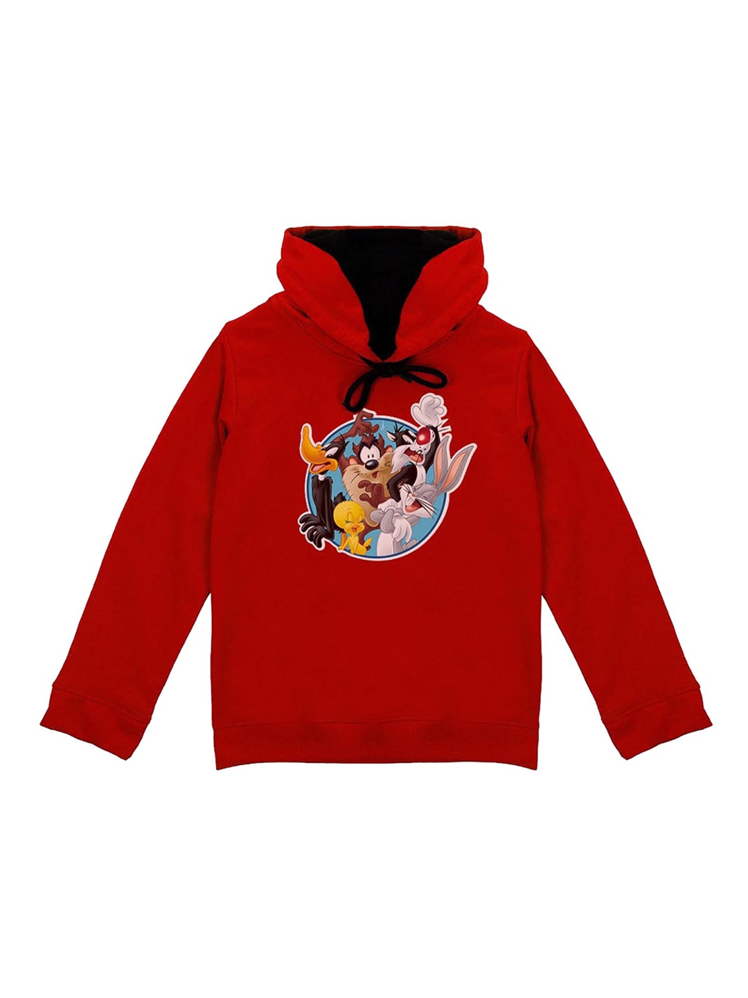 

Looney Tunes Boys Red Printed Hooded Sweatshirt