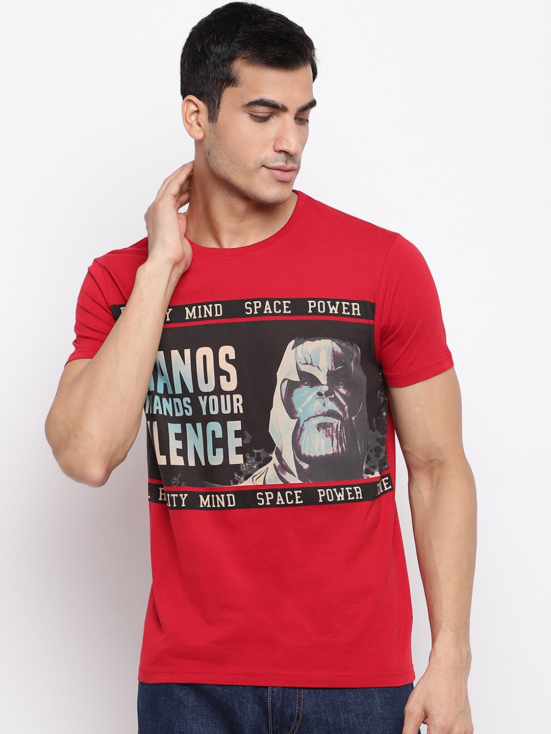 

Pepe Jeans Men Red Printed Round Neck T-shirt