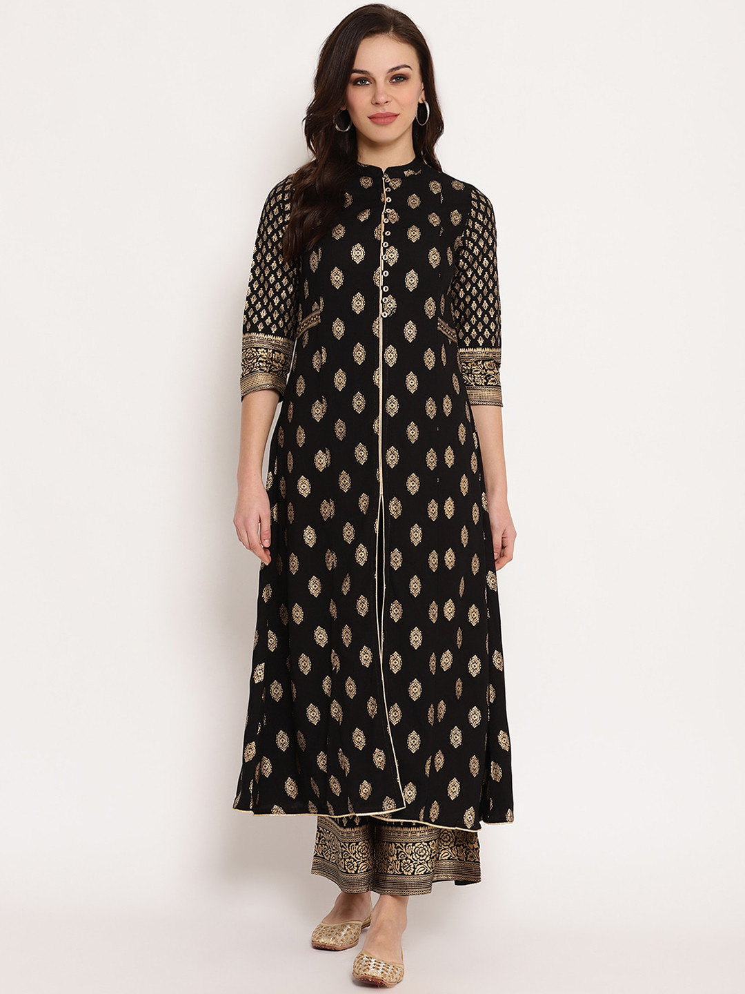 

Ramas Women Black Printed Kurta with Palazzos