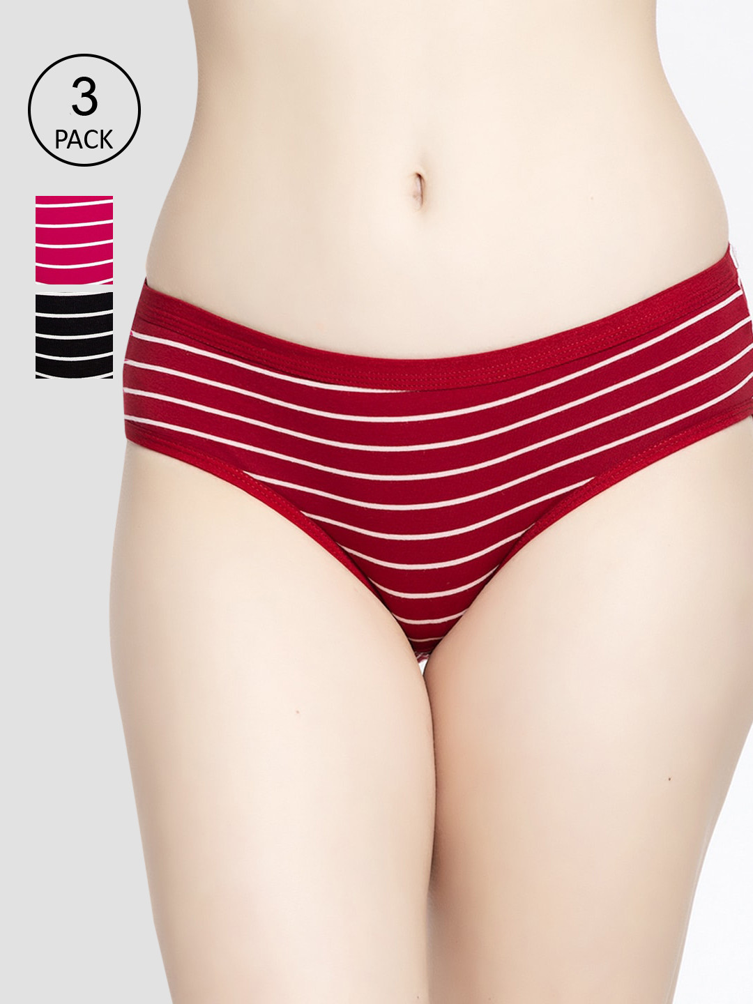 

GRACIT Women Pack of 3 Assorted Hipster Briefs PW25-01-07-14