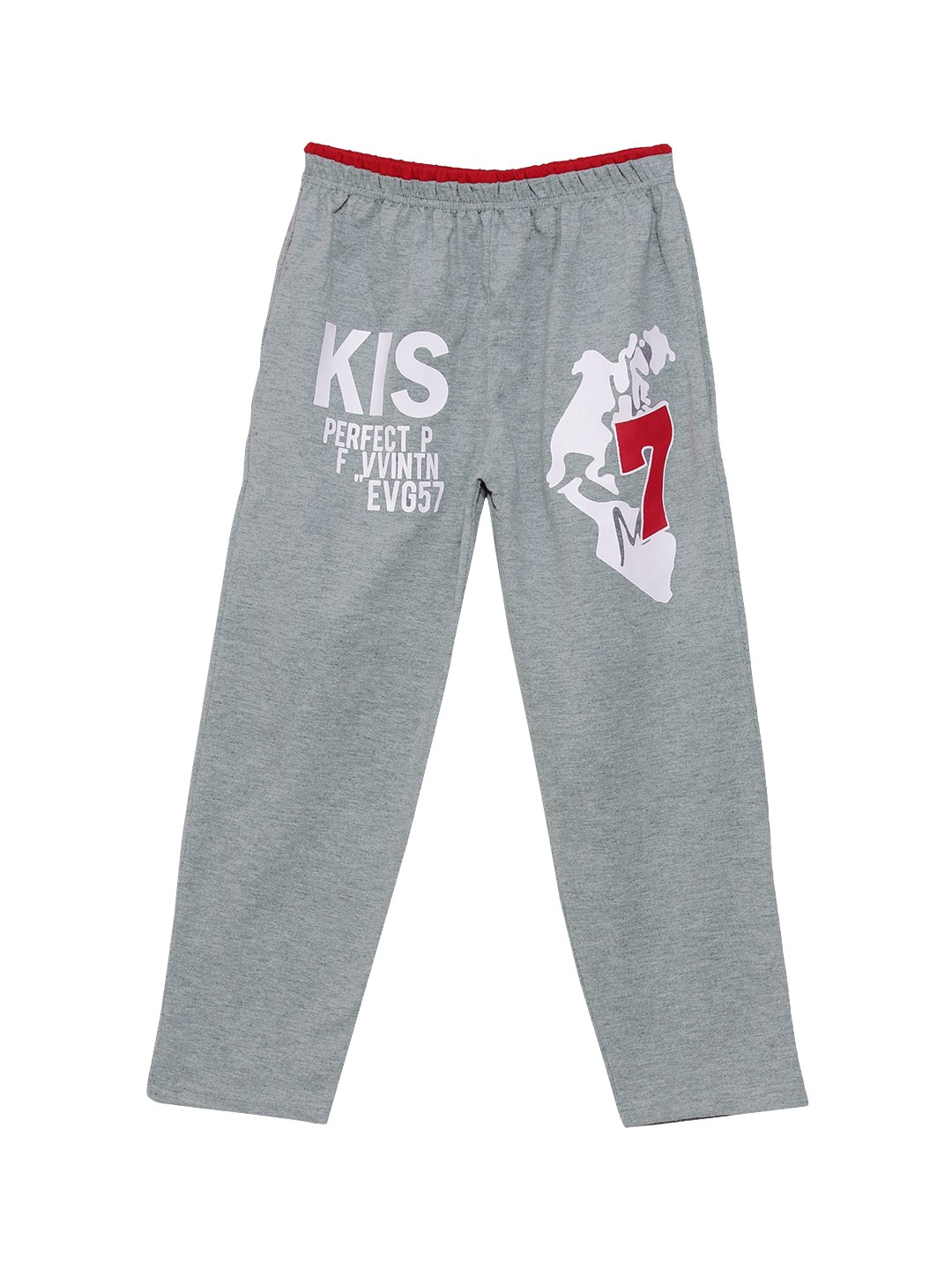 

SWEET ANGEL Boys Grey Melange & White Solid Straight Fit Outdoor Track Pants