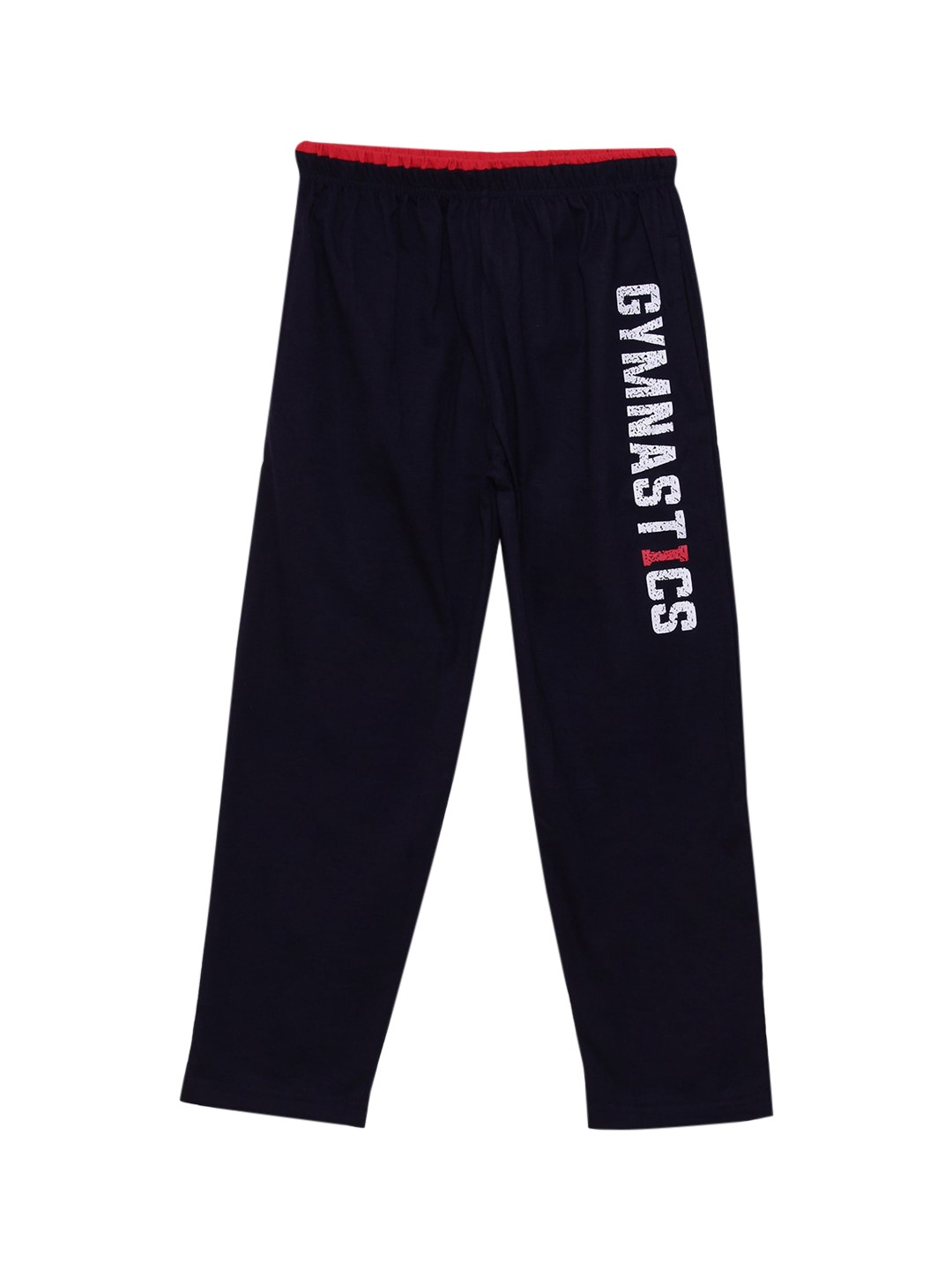 

SWEET ANGEL Boys Navy Blue & White Printed Straight-Fit Track Pants