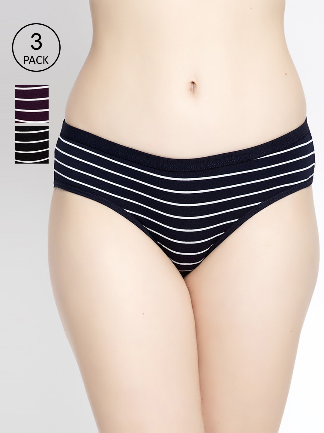 

GRACIT Women Pack of 3 Assorted Hipster Briefs PW25-01-05-16