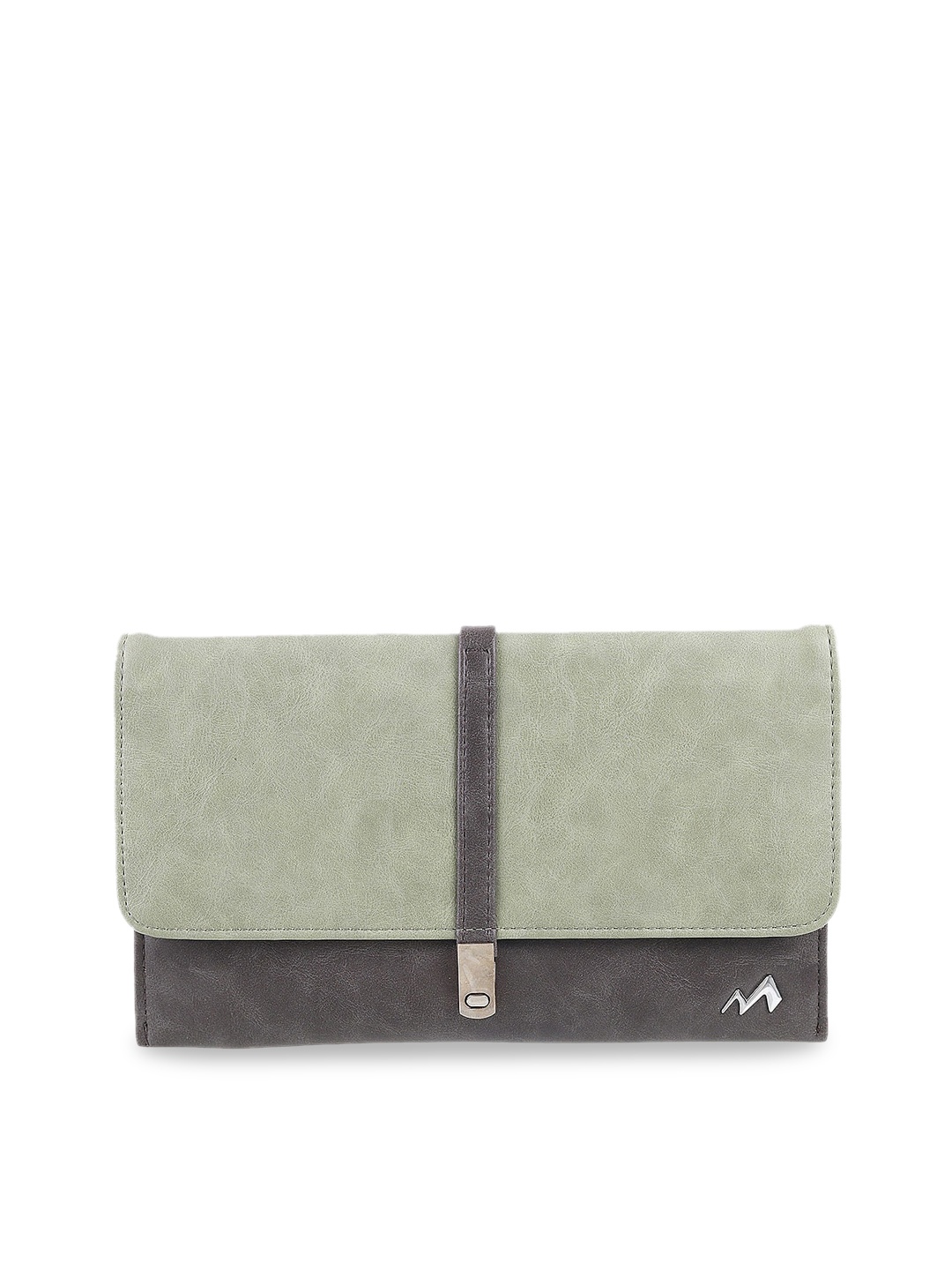 

Metro Green & Brown Colourblocked Purse Clutch