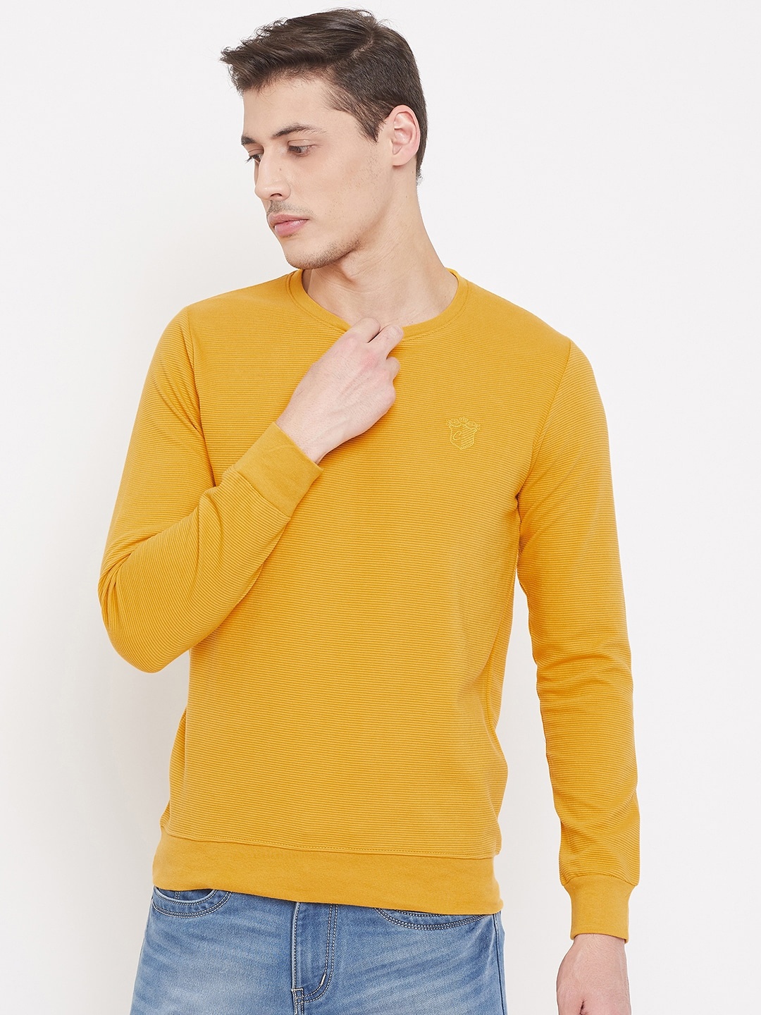 

Camey Men Yellow Solid Sweatshirt
