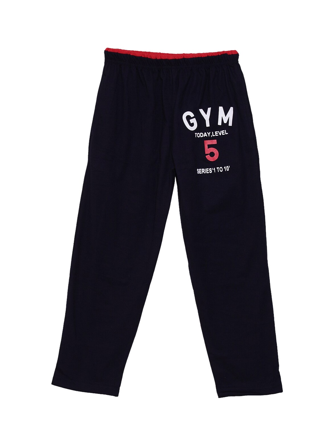 

SWEET ANGEL Girls Navy Blue & White Printed Straight Fit Outdoor Track Pants