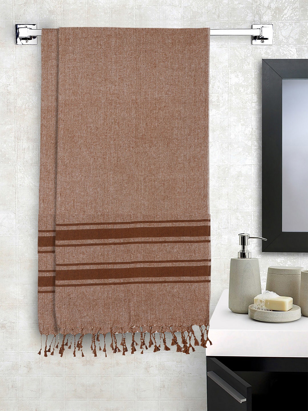 

KLOTTHE Set Of 2 Brown Solid 233 GSM Bath Towels