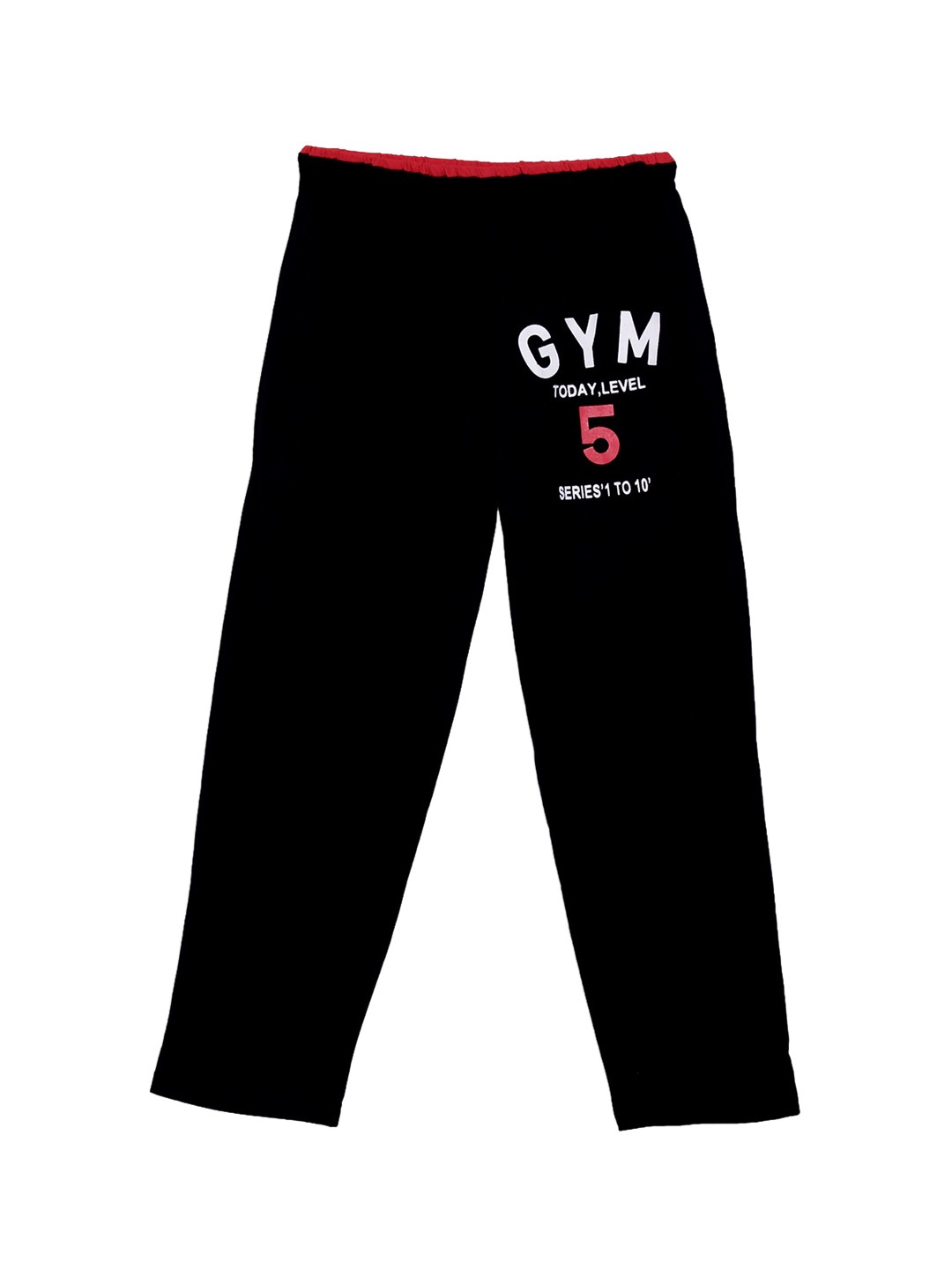 

SWEET ANGEL Boys Black Printed Straight-Fit Track Pants