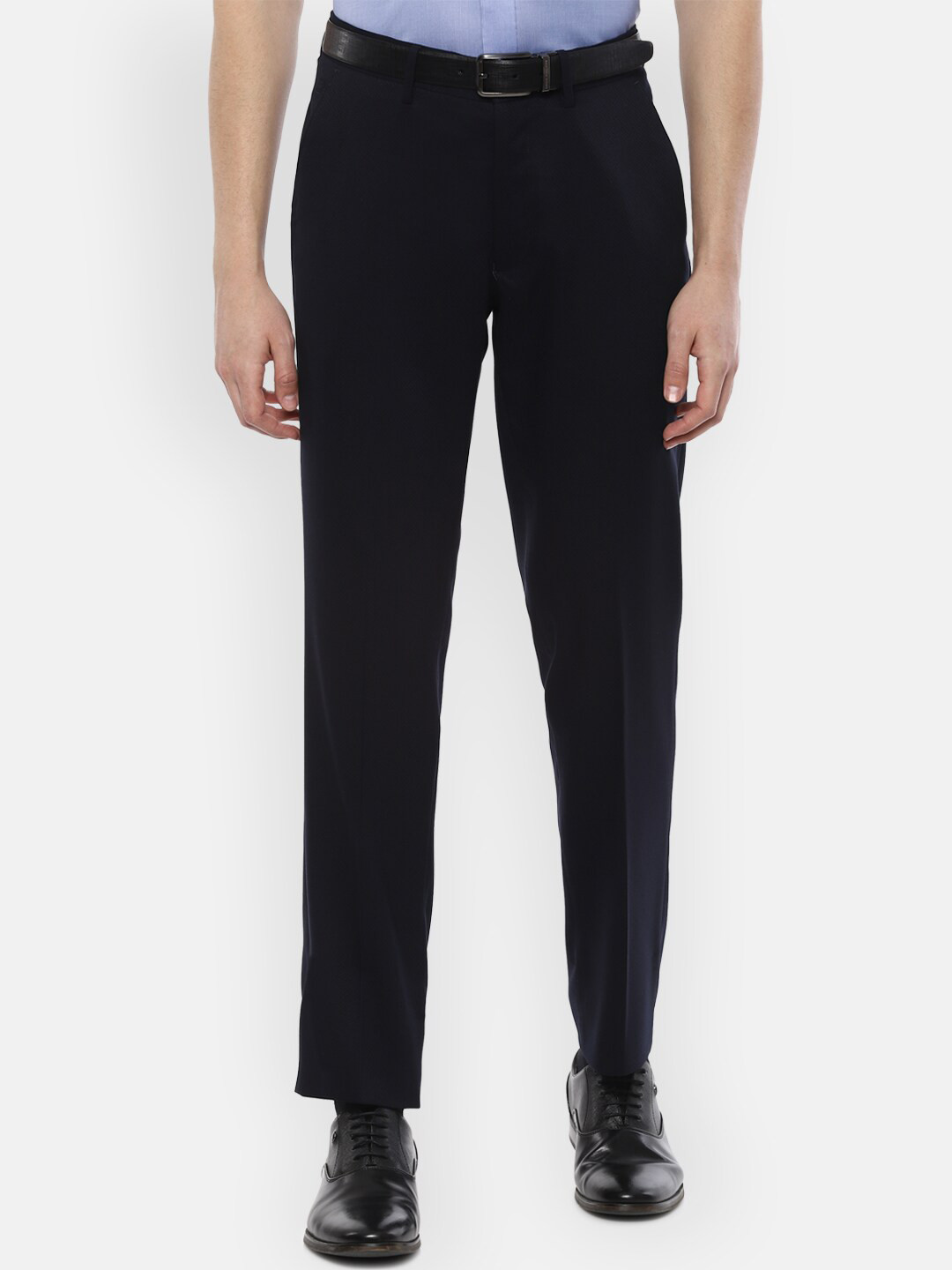 

Louis Philippe Men Navy Blue Regular Fit Solid Formal Trousers