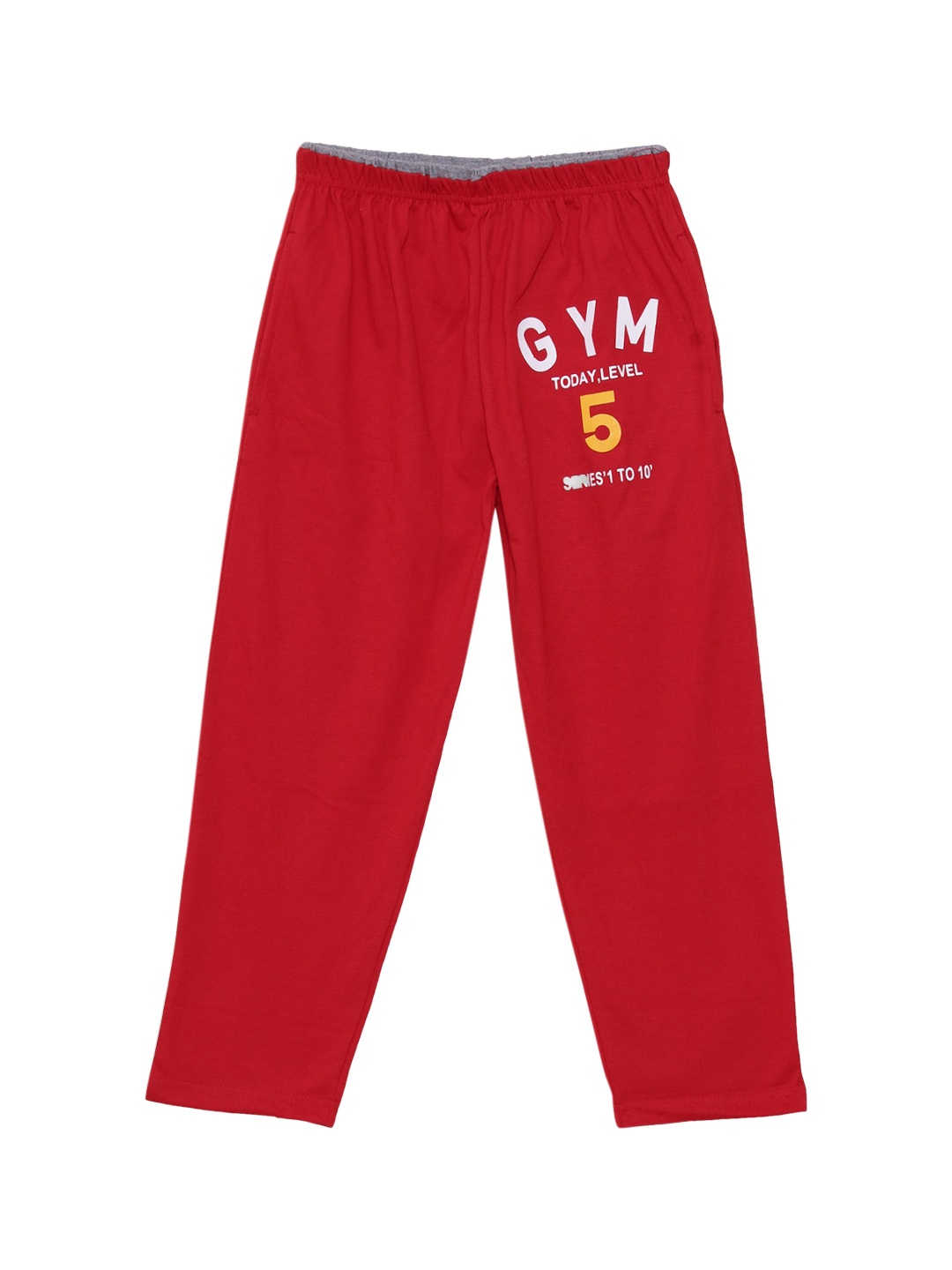 

SWEET ANGEL Girls Red & White Printed Straight Fit Outdoor Track Pants
