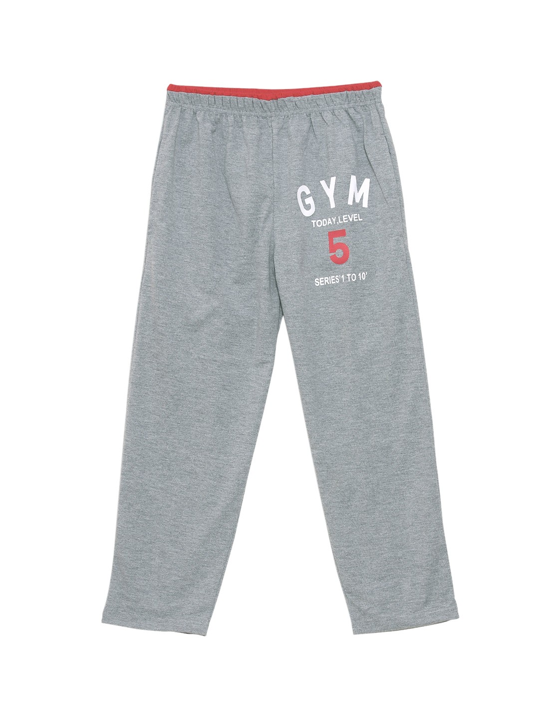 

SWEET ANGEL Girls Grey Melange & White Solid Straight Fit Outdoor Track Pants