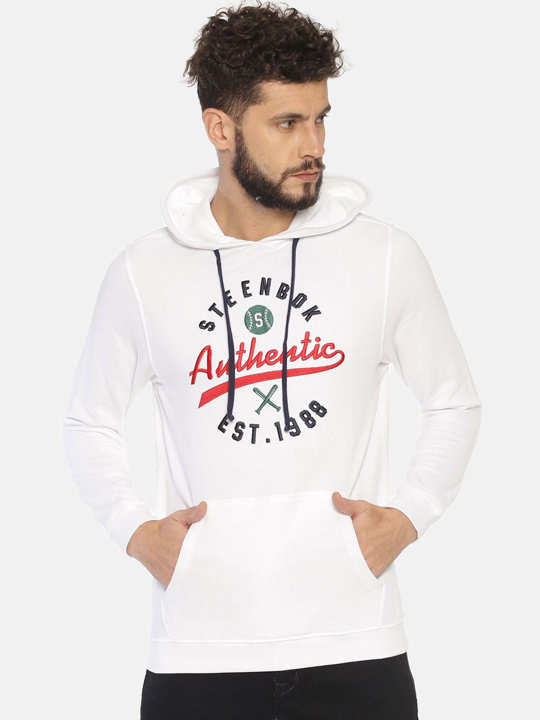 

Steenbok Men White Printed Sweatshirt