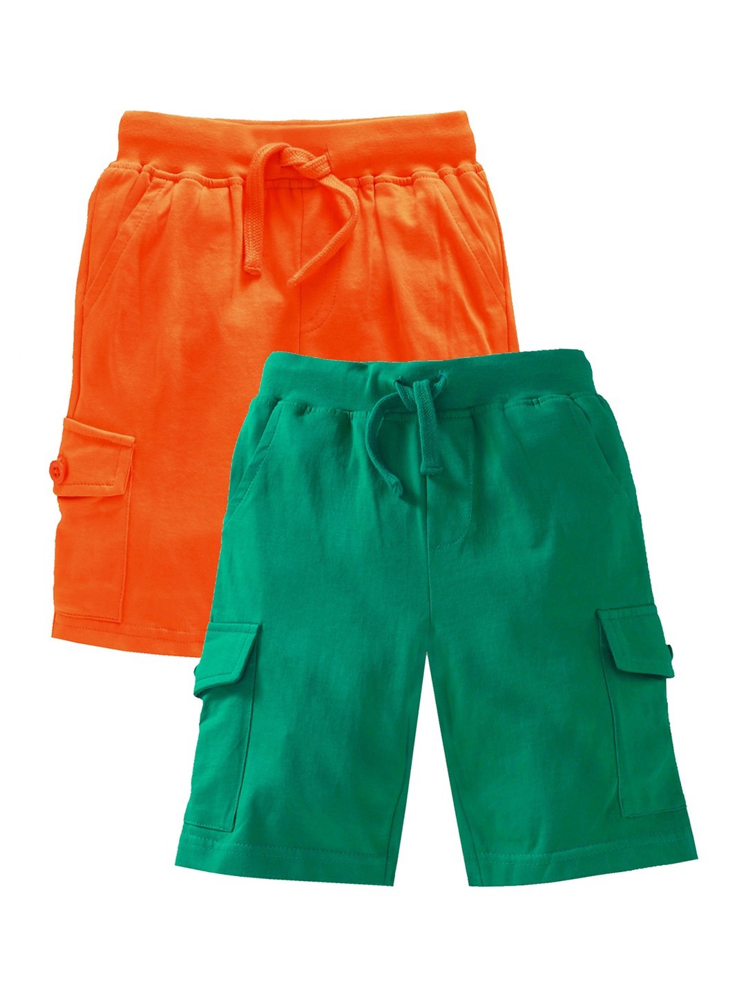 

KiddoPanti Boys Orange Solid Regular Fit Cargo Shorts