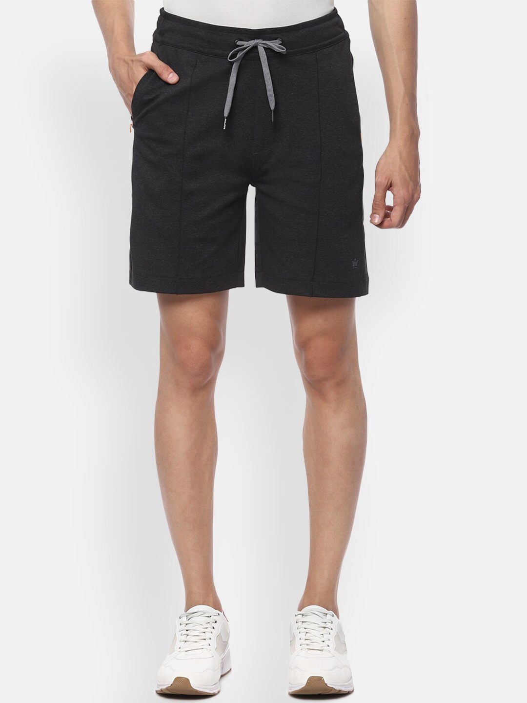 

Louis Philippe ATHPLAY Men Black Solid Slim Fit Regular Shorts