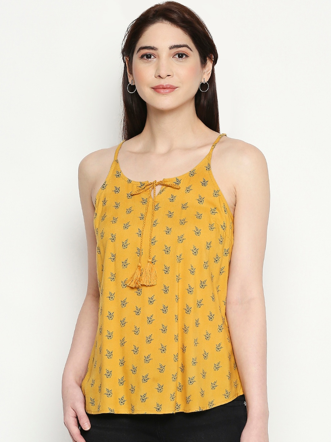 

People Women Mustard Yellow Printed Top