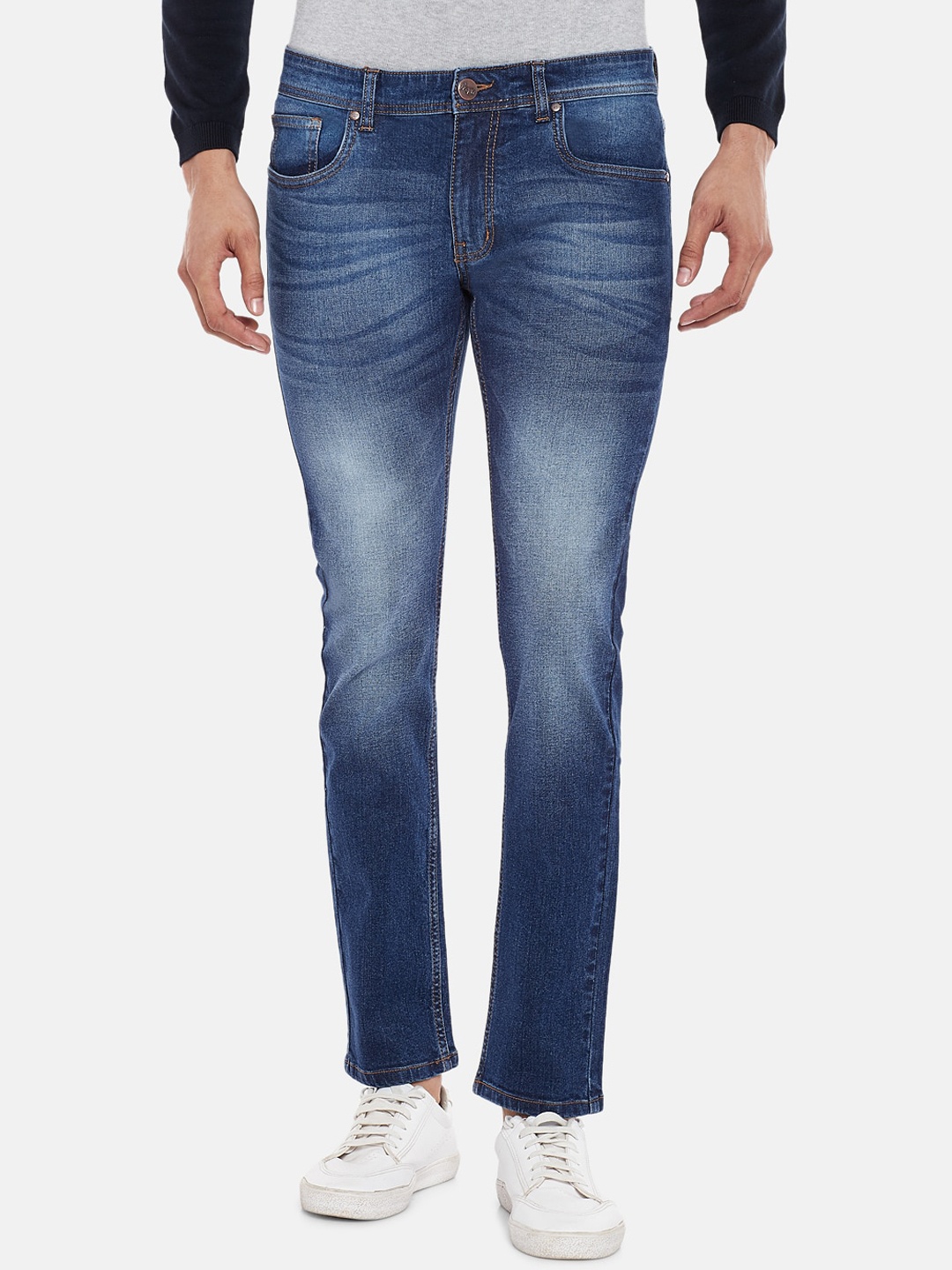 

People Men Blue Slim Fit Mid-Rise Clean Look Jeans