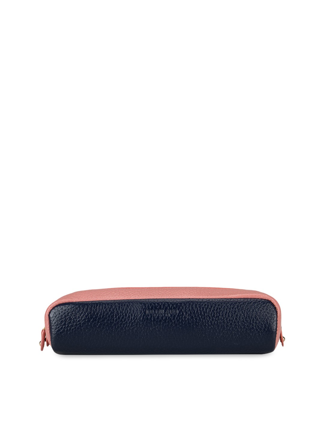 

Da Milano Unisex Black & Peach Colorblocked Leather Travel Pouch
