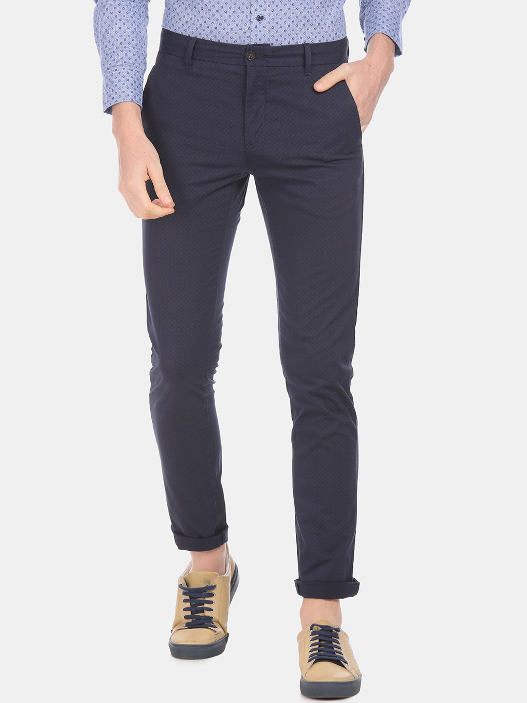 

Arrow Sport Men Blue Regular Fit Solid Regular Trousers
