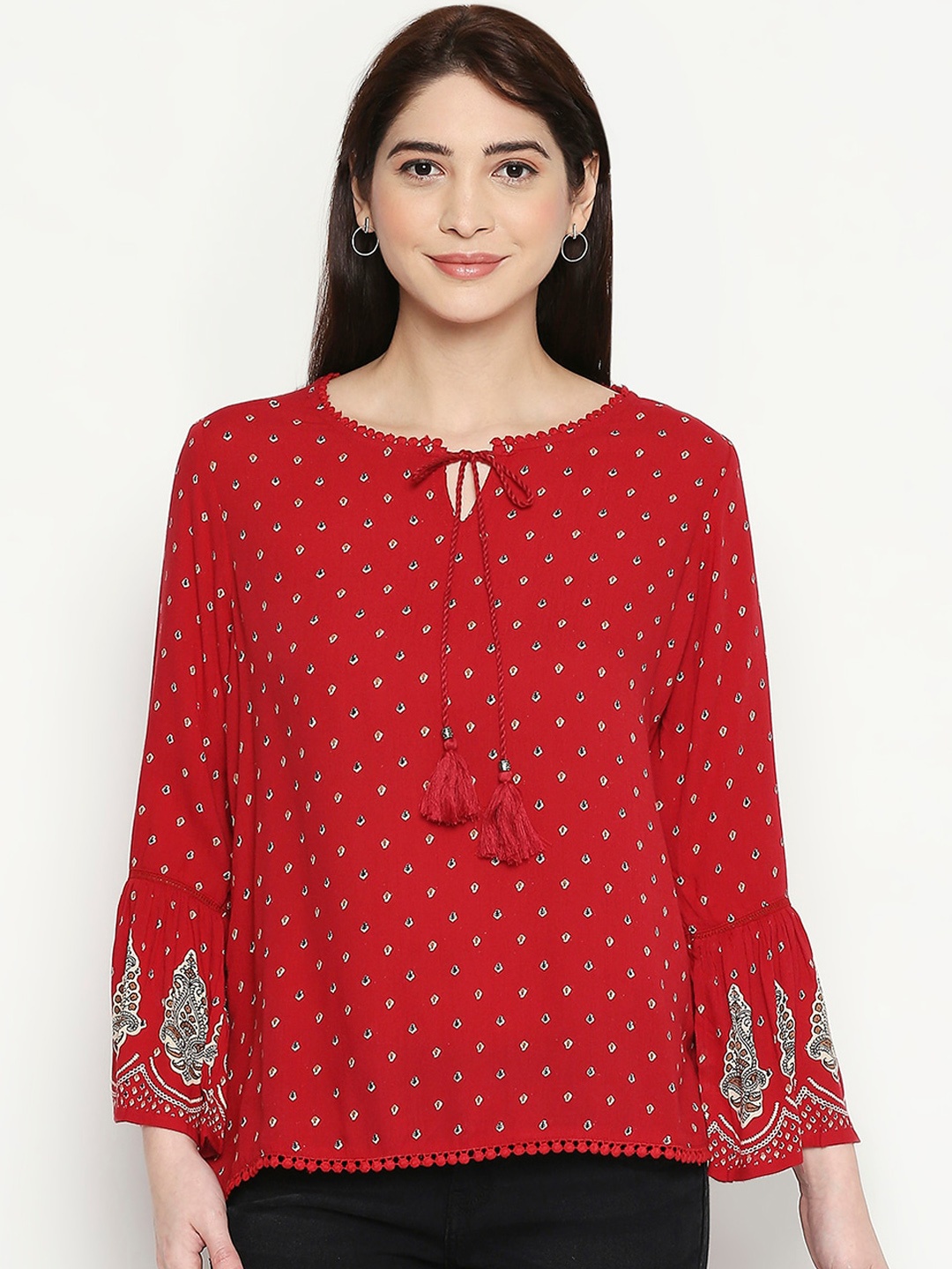 

People Women Red Printed Top