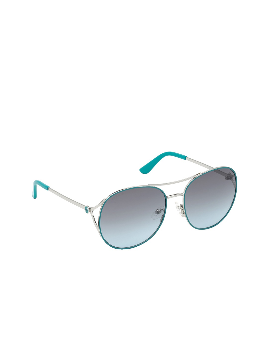 

GUESS Women Blue Aviator Sunglasses GU7686 59 87W