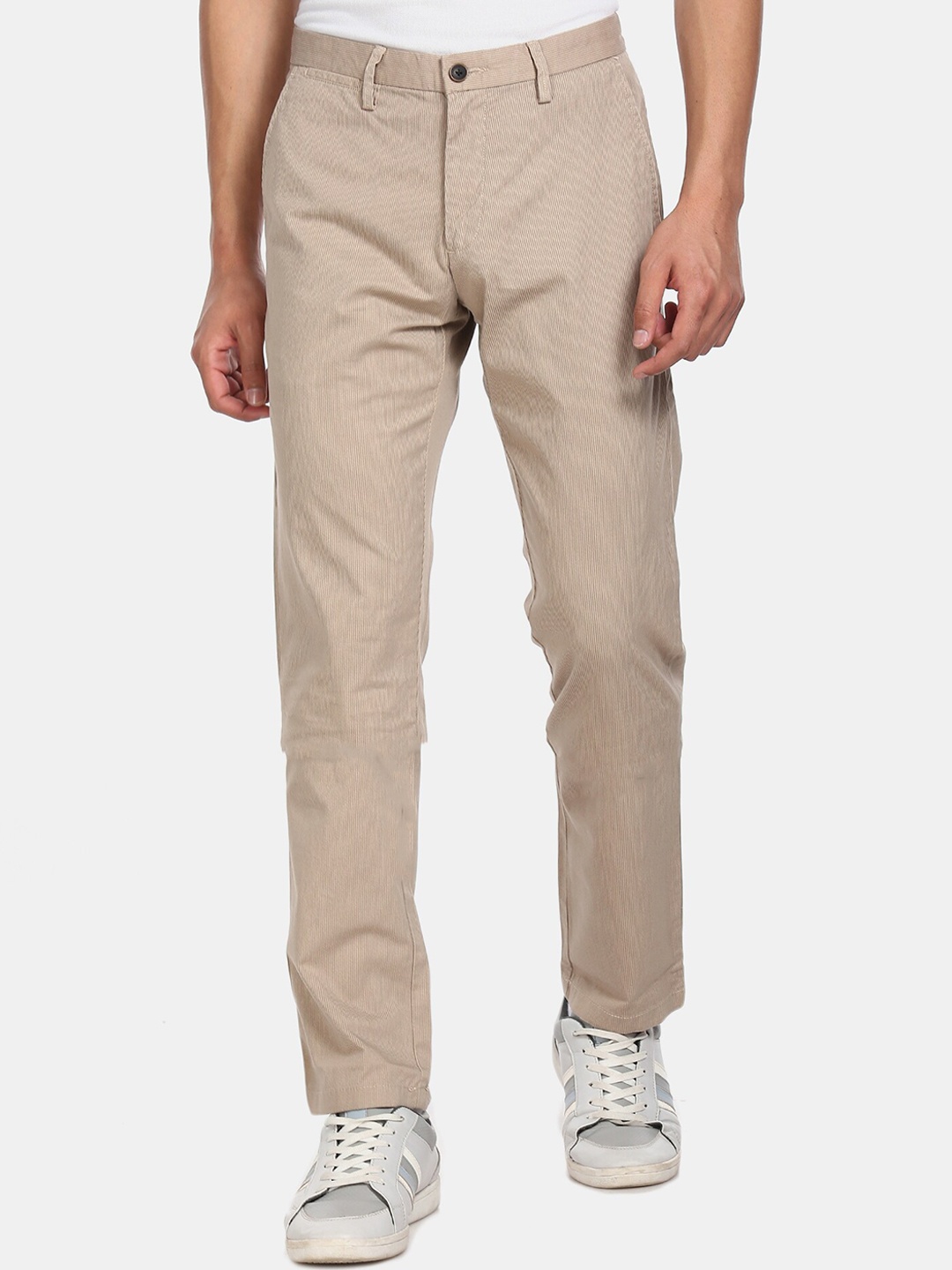 

Arrow Sport Men Beige Regular Fit Self Design Regular Trousers