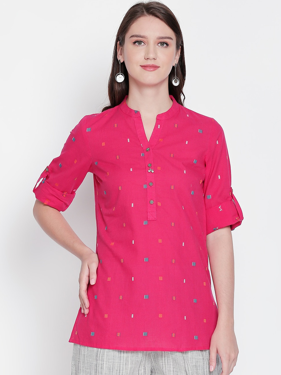 

AKKRITI BY PANTALOONS Women Fuchsia Self Design