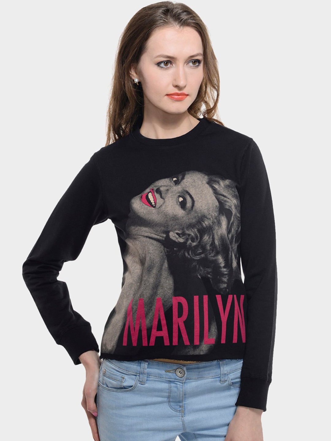 

Free Authority Women Black & Grey Marilyn Monroe Print Sweatshirt
