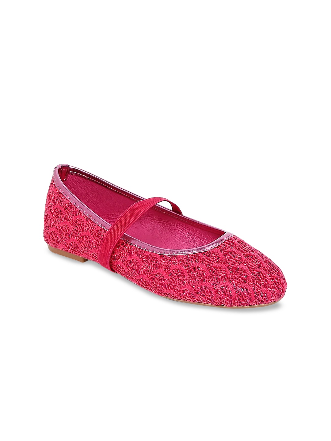 

Pantaloons Junior Girls Fuchsia Solid Lace Ballerinas