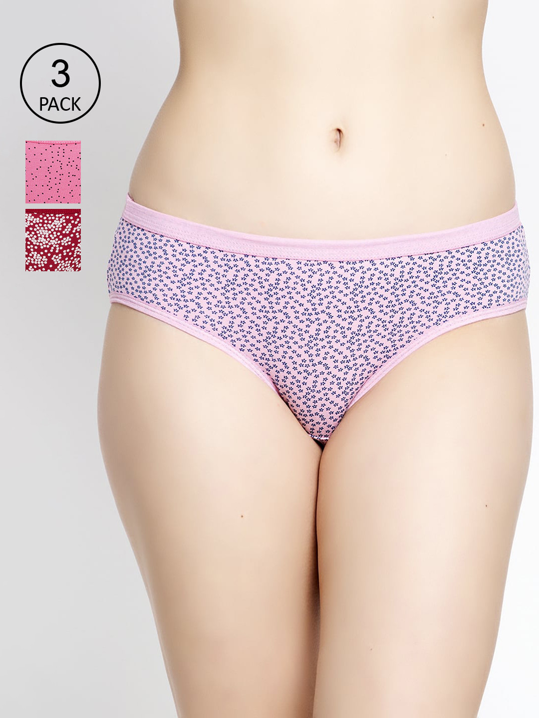 

GRACIT Women Pack Of 3 Assorted Hipster Briefs PW27-10-14-15