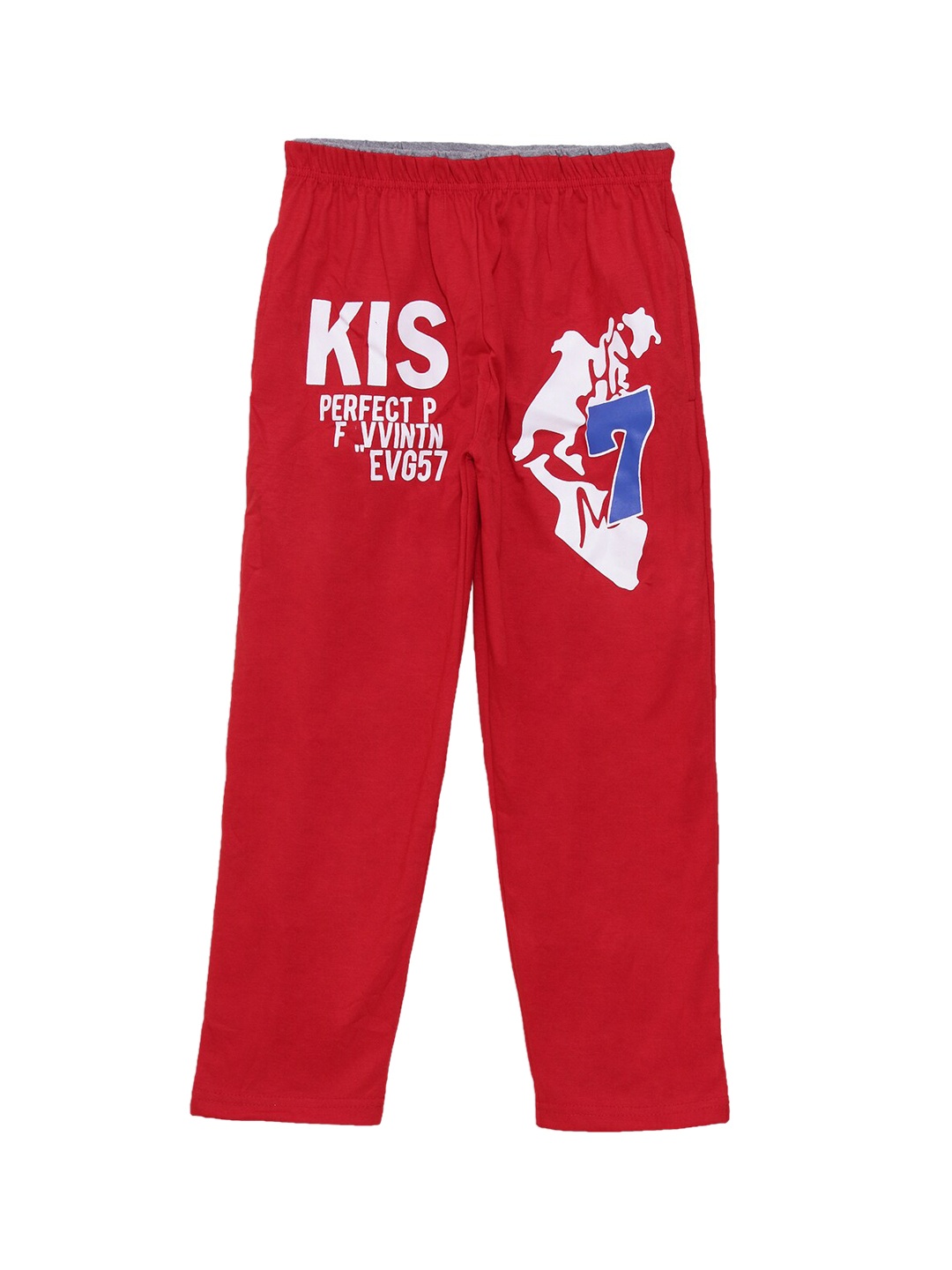 SWEET ANGEL Girls Red Solid Straight-Fit Track Pants