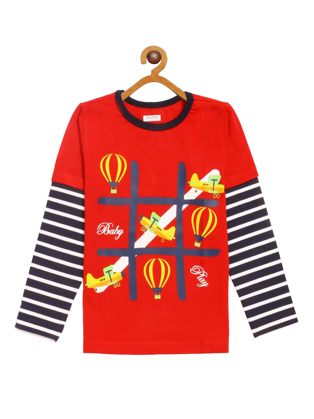 

LAdore Kids Red Printed Round Neck T-shirt