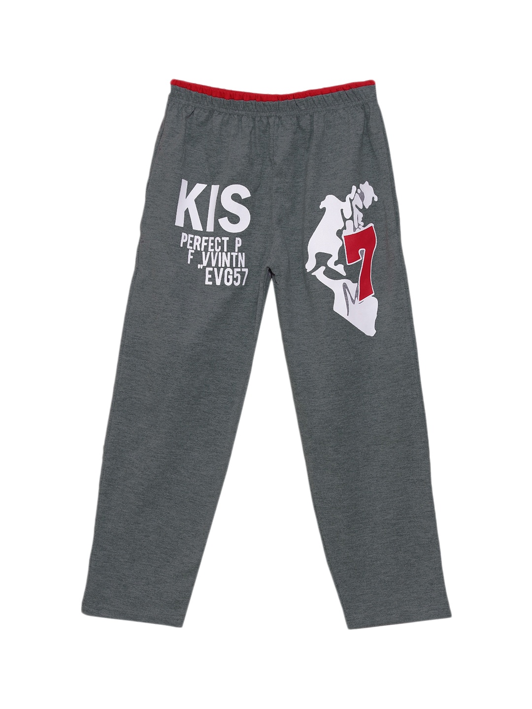 

SWEET ANGEL Girls Grey & White Printed Straight Fit Outdoor Track Pants