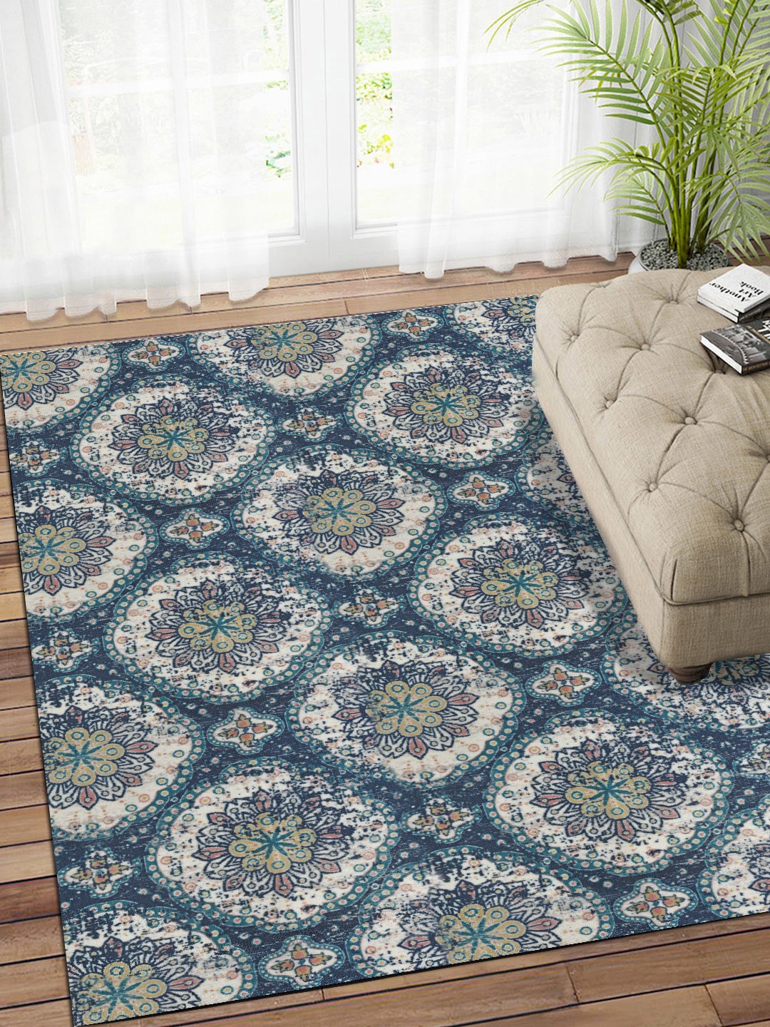 

Status Blue & White Printed Anti-Skid Carpet