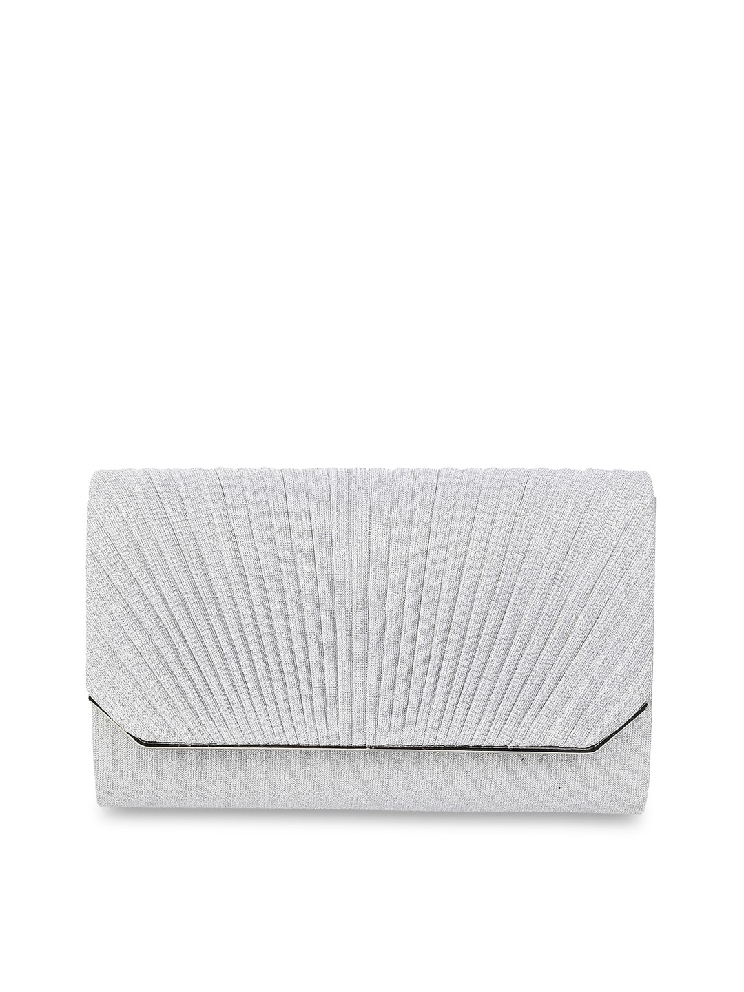 

Metro Silver-Toned Solid Envelope Clutch