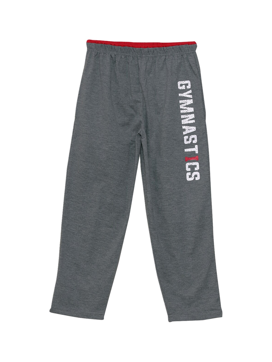 

SWEET ANGEL Charcoal Grey Girls Printed Straight-Fit Track Pants