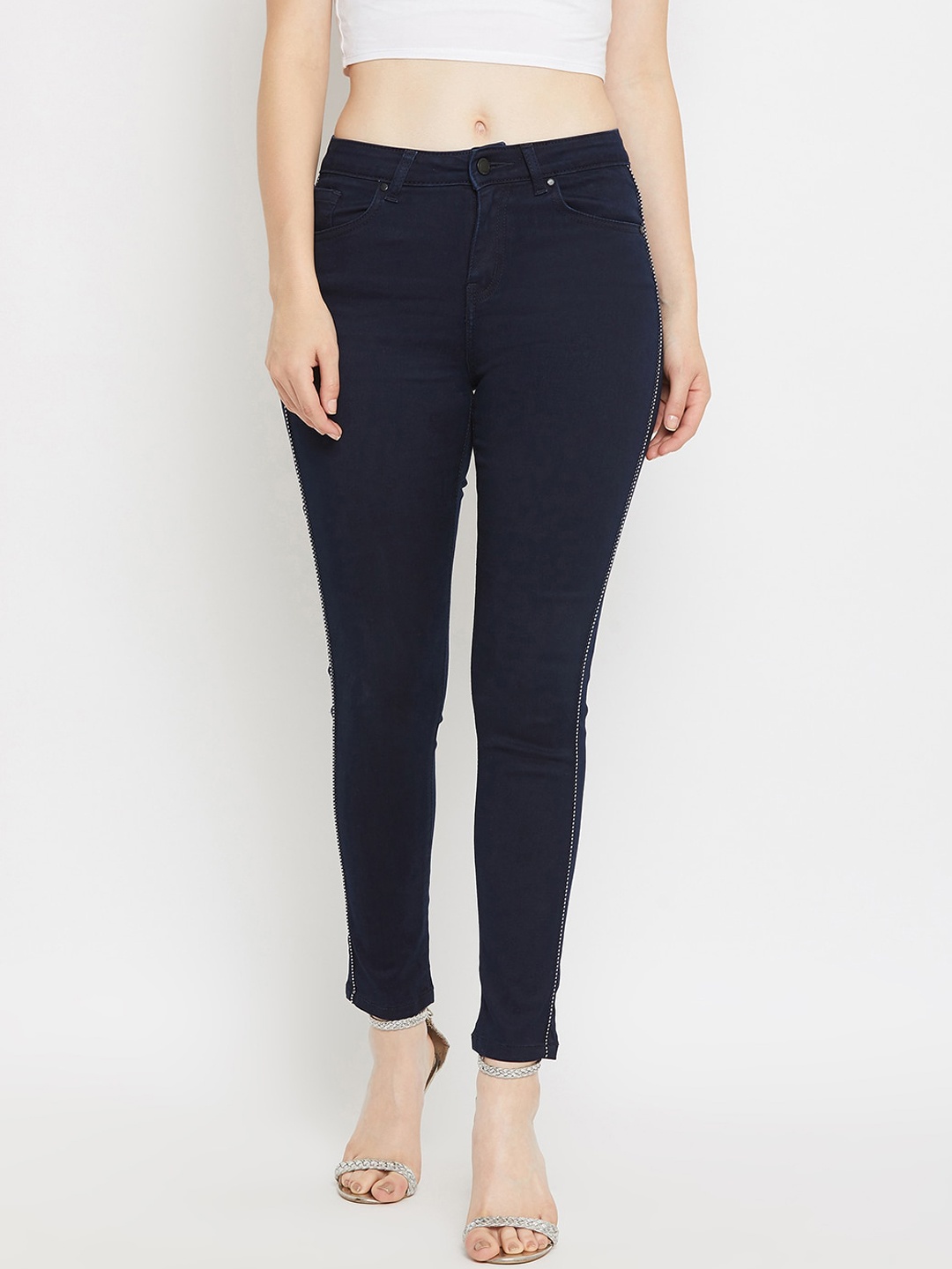 

Madame Women Navy Blue Regular Fit Mid-Rise Clean Look Jeans