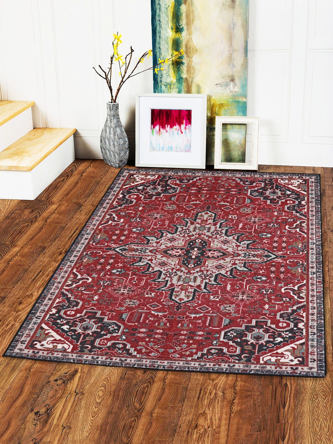 

Status Maroon & Black Printed Anti-Skid Carpet