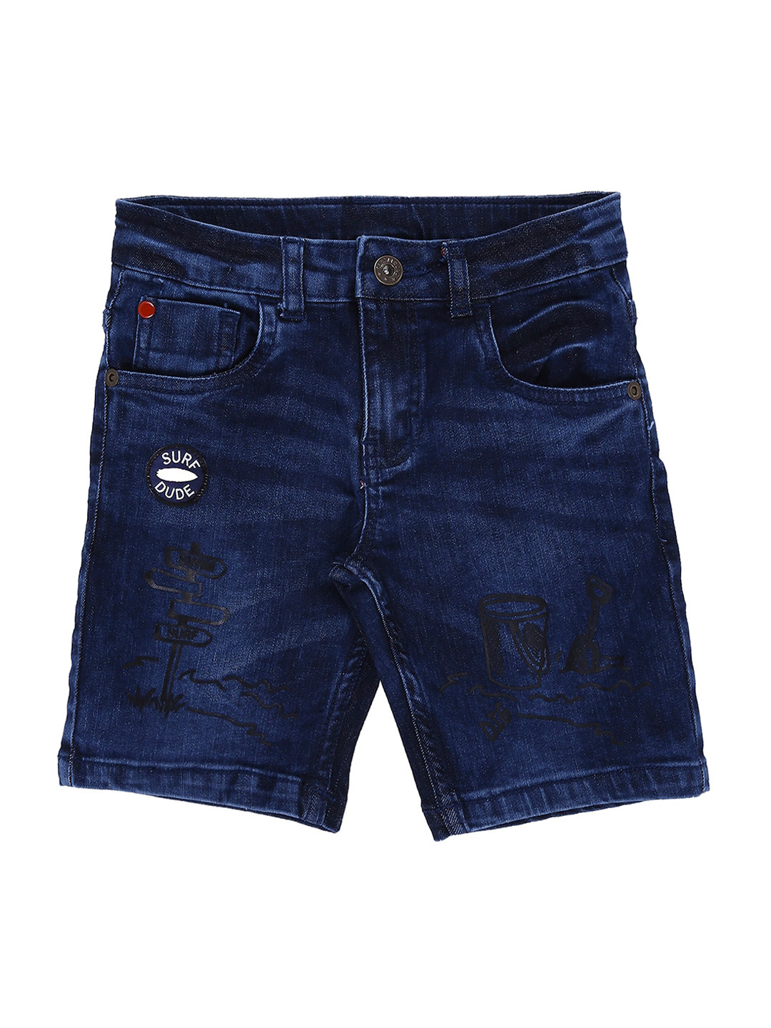 

Pantaloons Junior Boys Blue Solid Regular Fit Denim Shorts