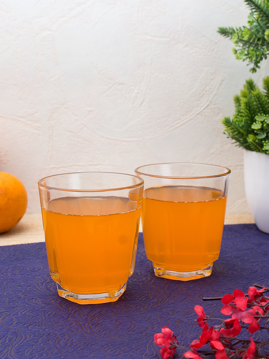 

WISHTANK Set of 6 Transparent Solid Square Shaped Everyday Water Juice Glasses