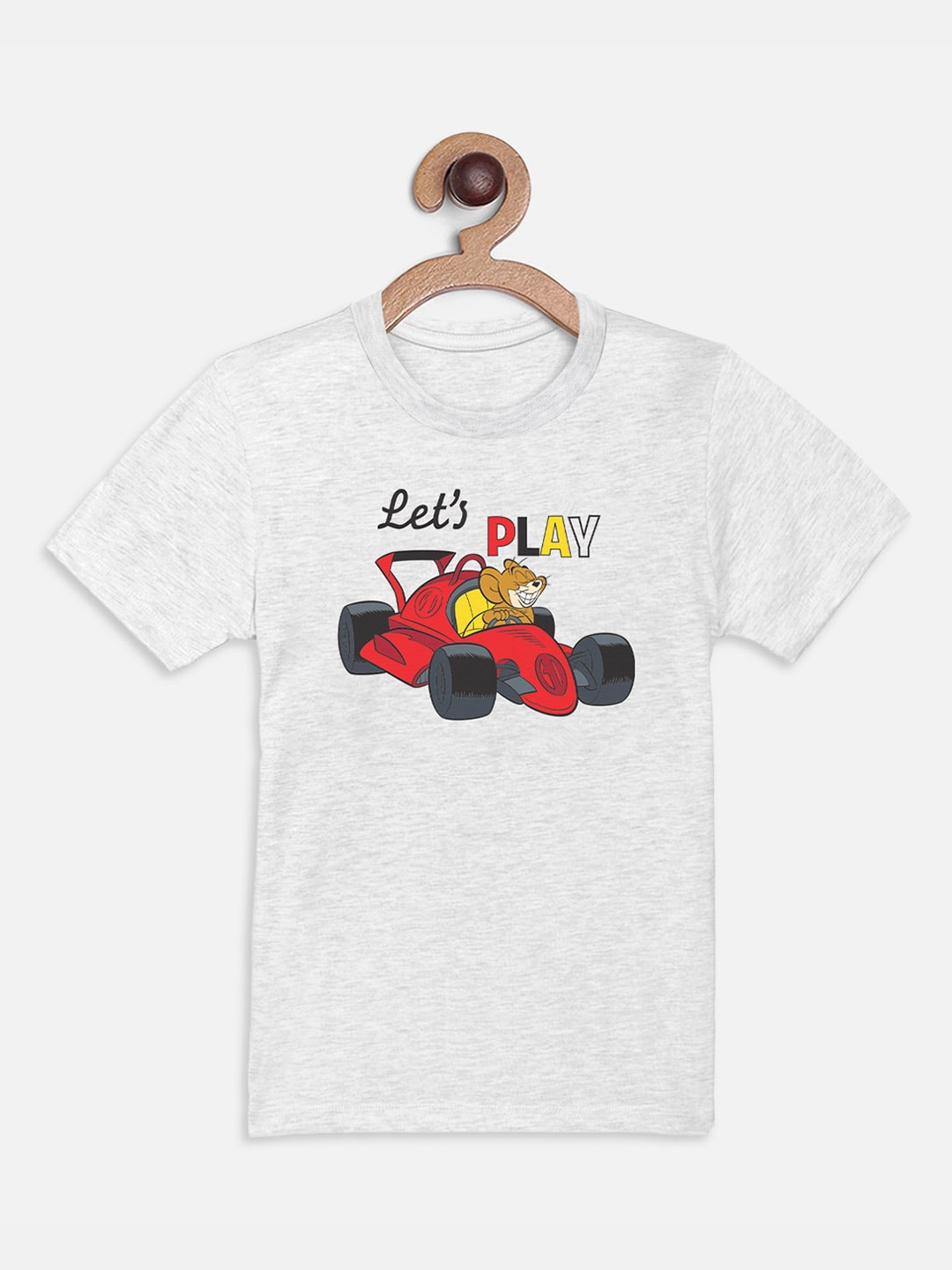 

Kids Ville Boys Grey Tom and Jerry Printed Round Neck T-shirt