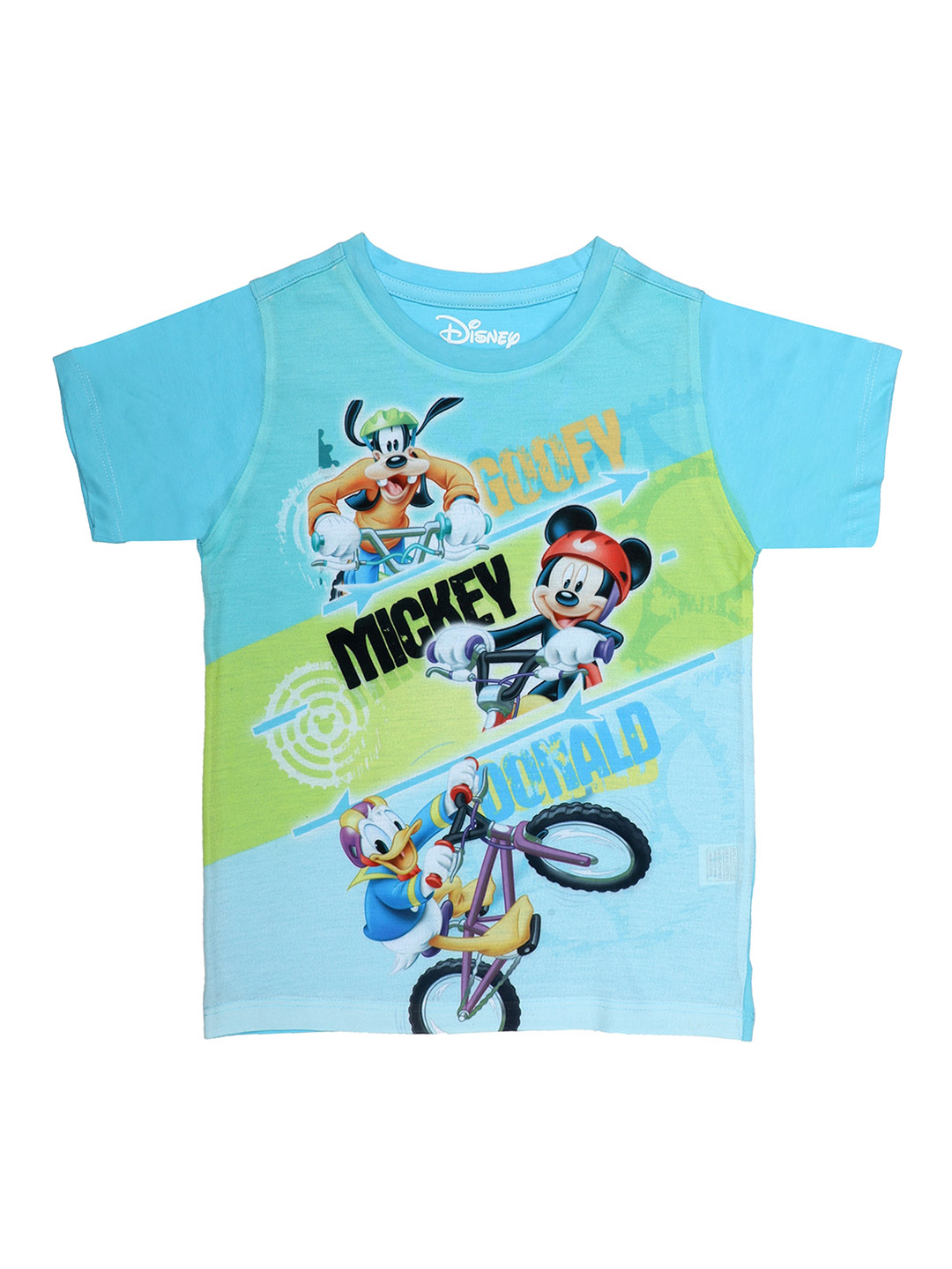 

Disney by Wear Your Mind Boys Blue Mickey Mouse Printed Round Neck T-shirt