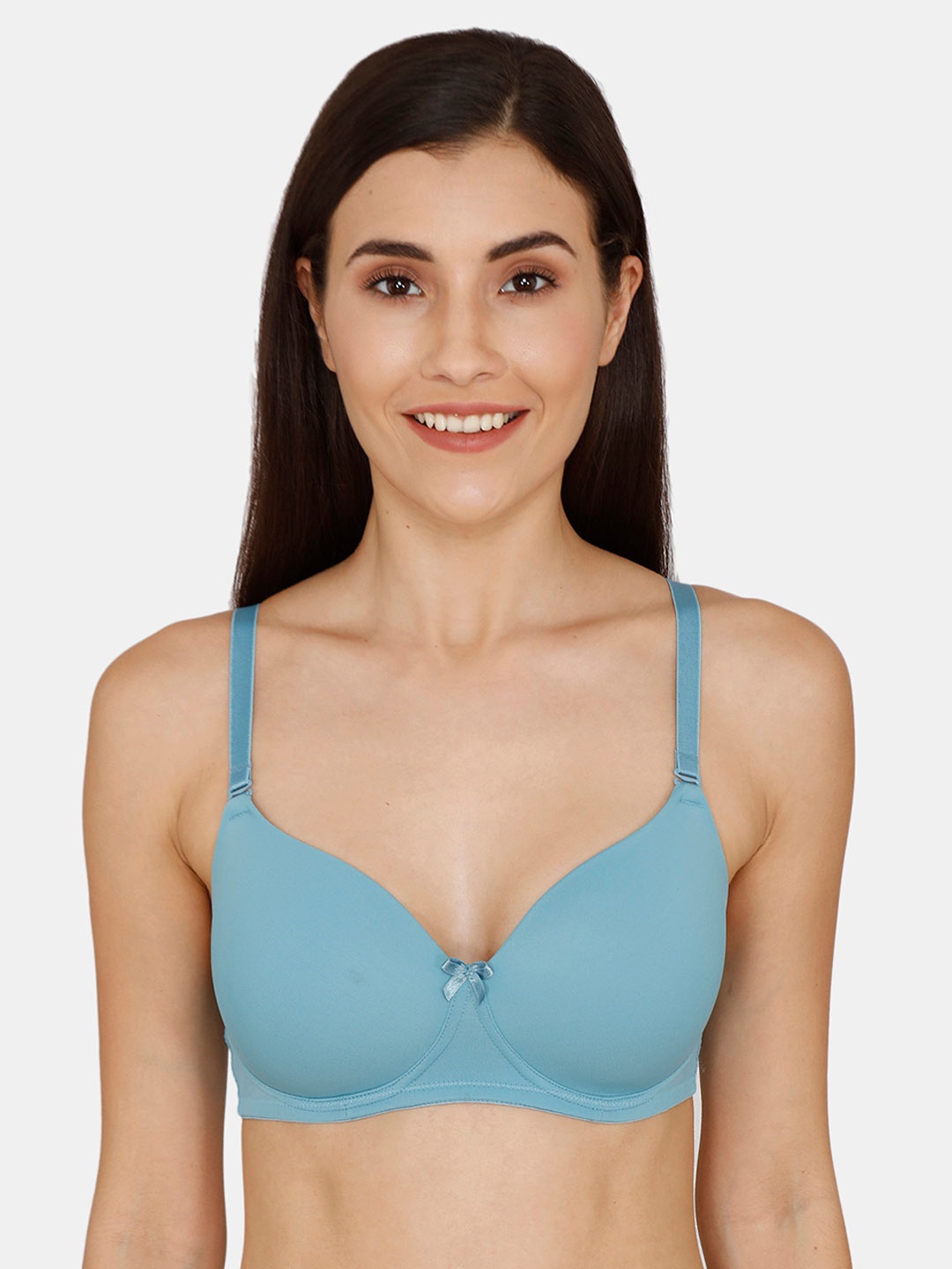 

Zivame Blue Solid Non-Wired Lightly Padded T-shirt Bra ZI1131COREDBLUE
