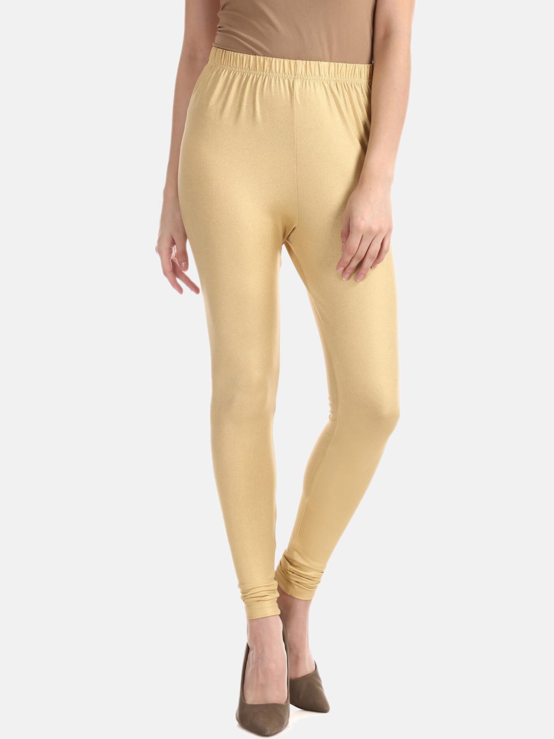 

Anahi Women Gold-toned Solid Shimmery Knit Churidar