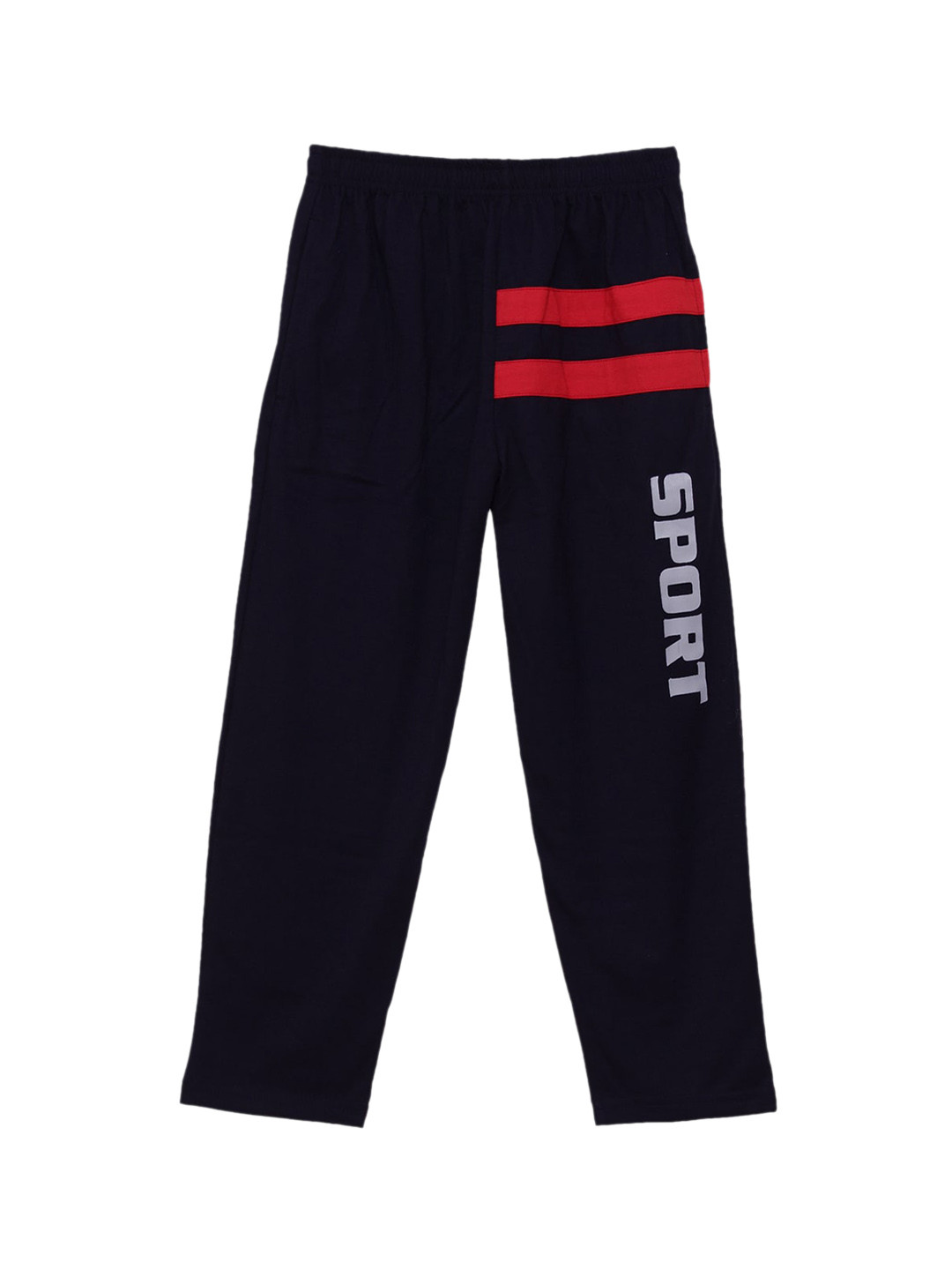 

SWEET ANGEL Girls Navy Blue & White Printed Straight-Fit Track Pants