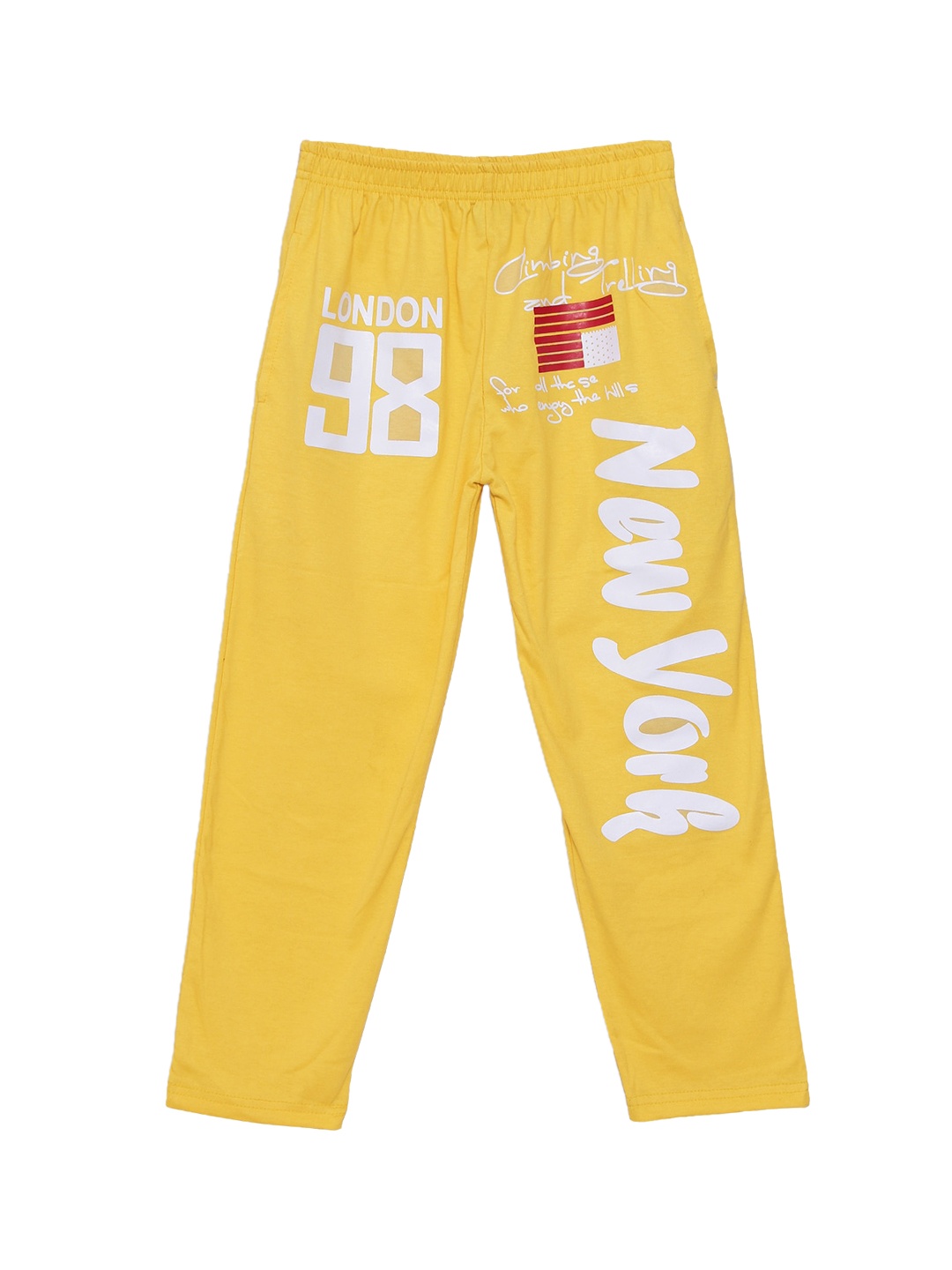 

SWEET ANGEL Girls Yellow Solid Straight-Fit Track Pants
