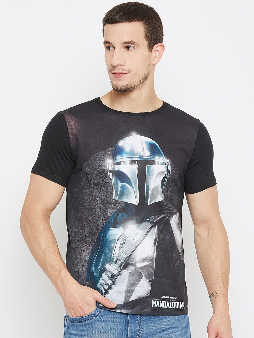 STAR WARS Men Black Printed Round Neck T-shirt