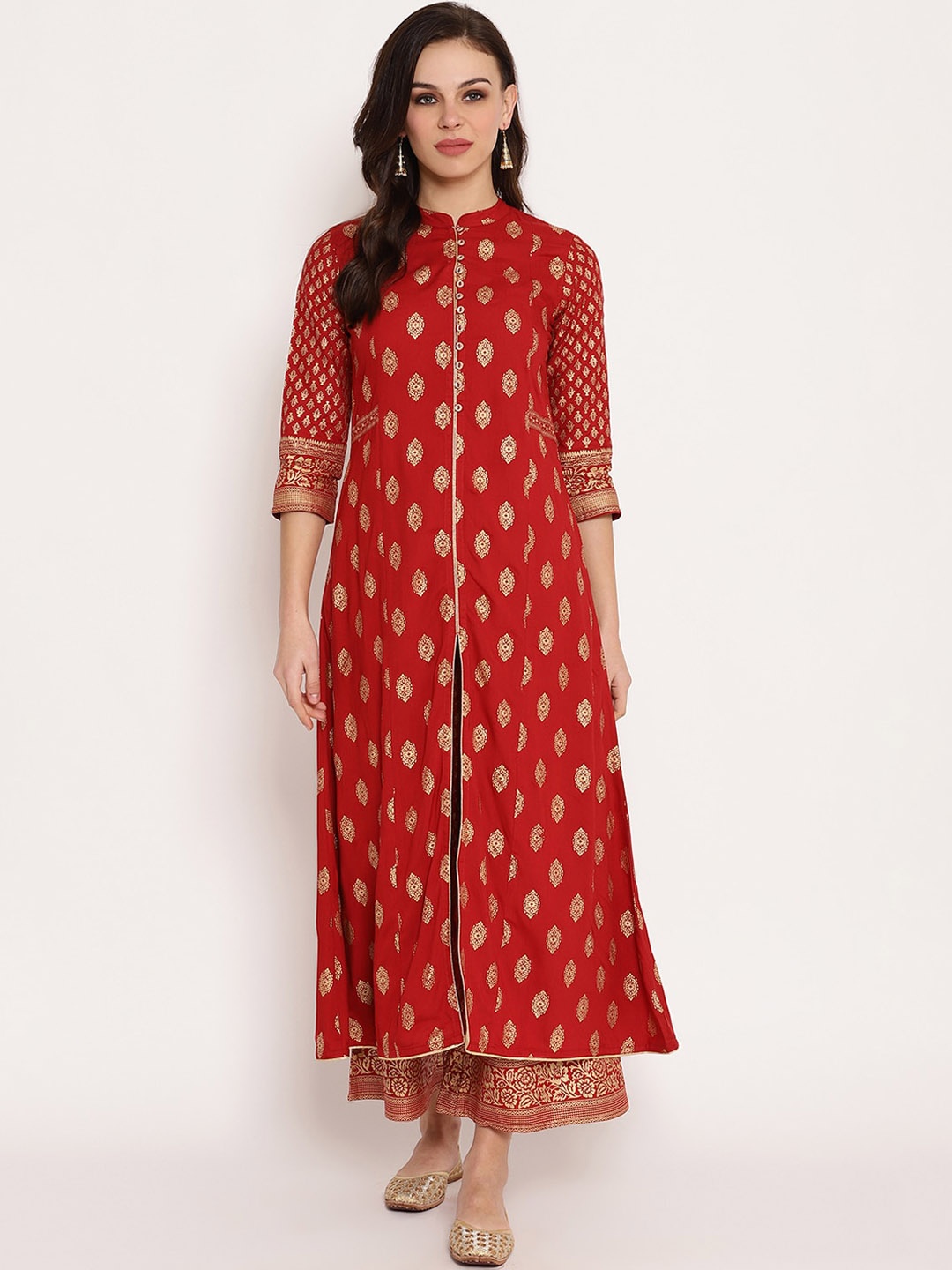 

Ramas Women Red Printed Kurta with Palazzos