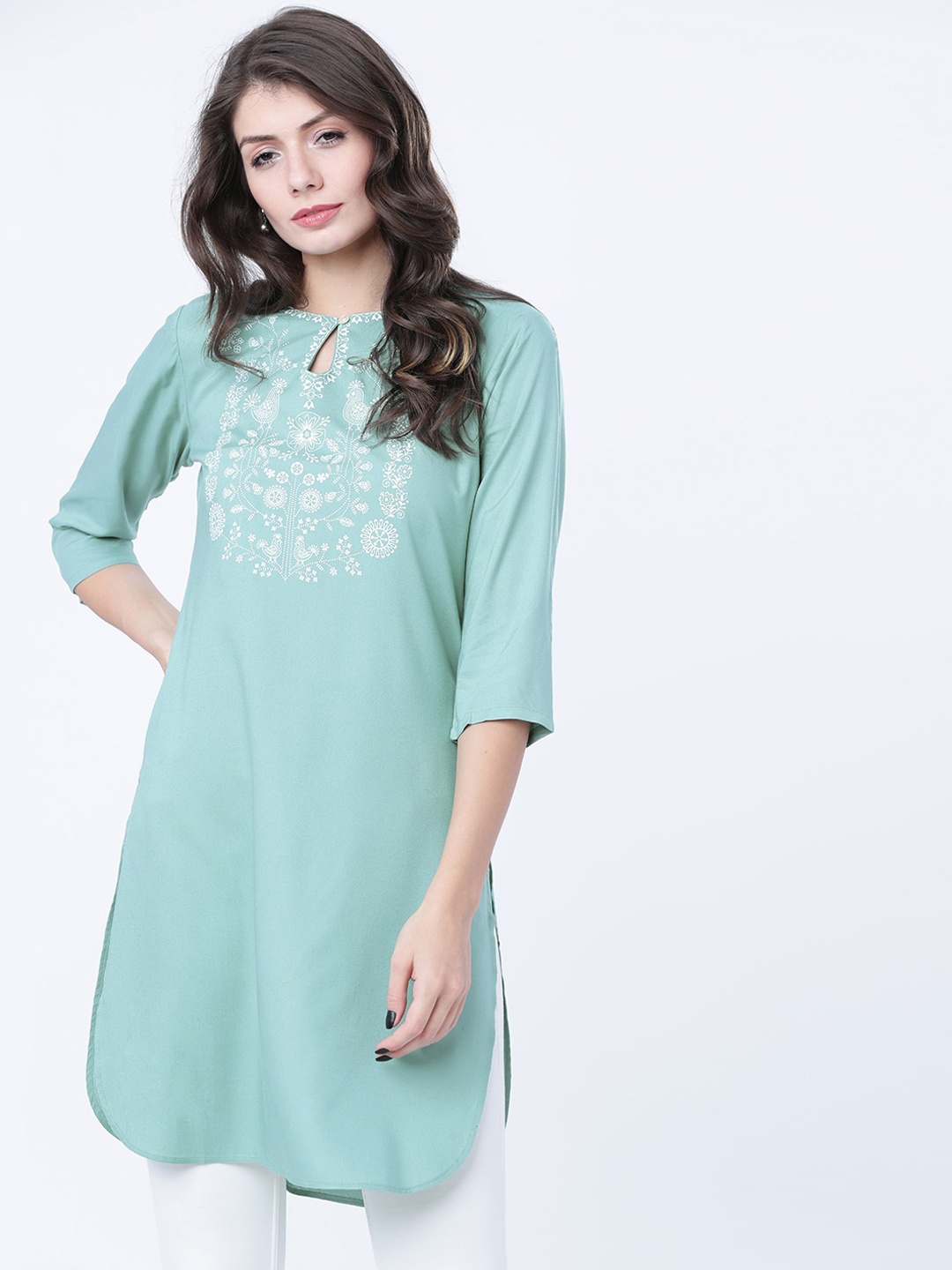 

Vishudh Women Blue Printed Tunic