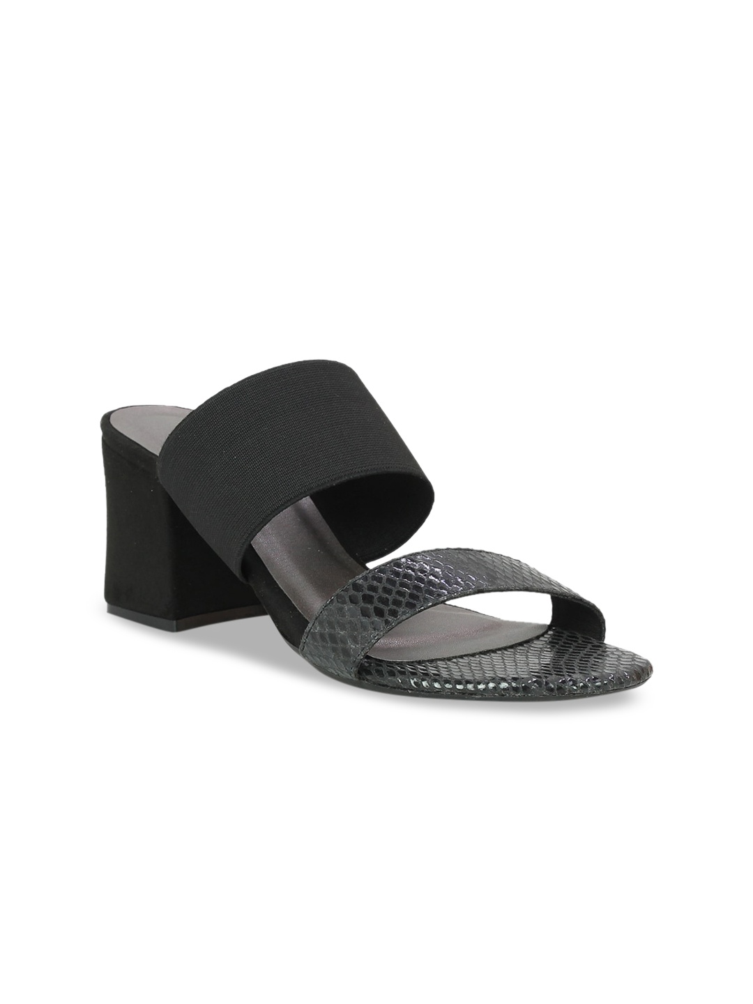 

Inc 5 Women Black Textured Block Heels